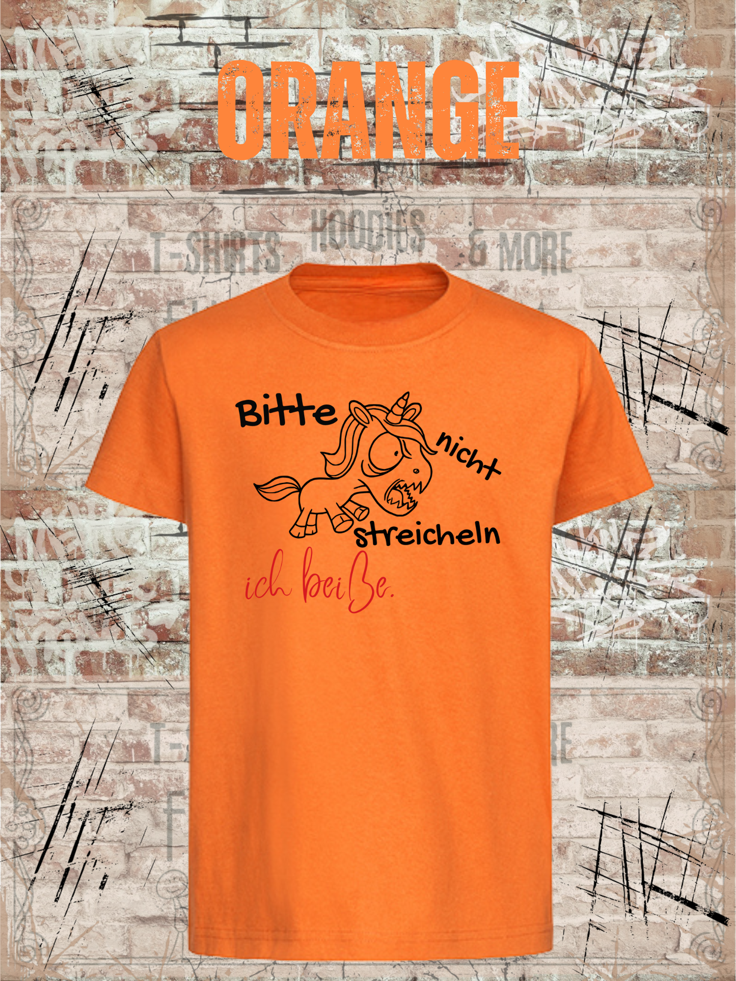 Kinder T-Shirt Einhorn bitte nicht streicheln, ich beiße Witziges Kids T-Shirt Geschenkidee