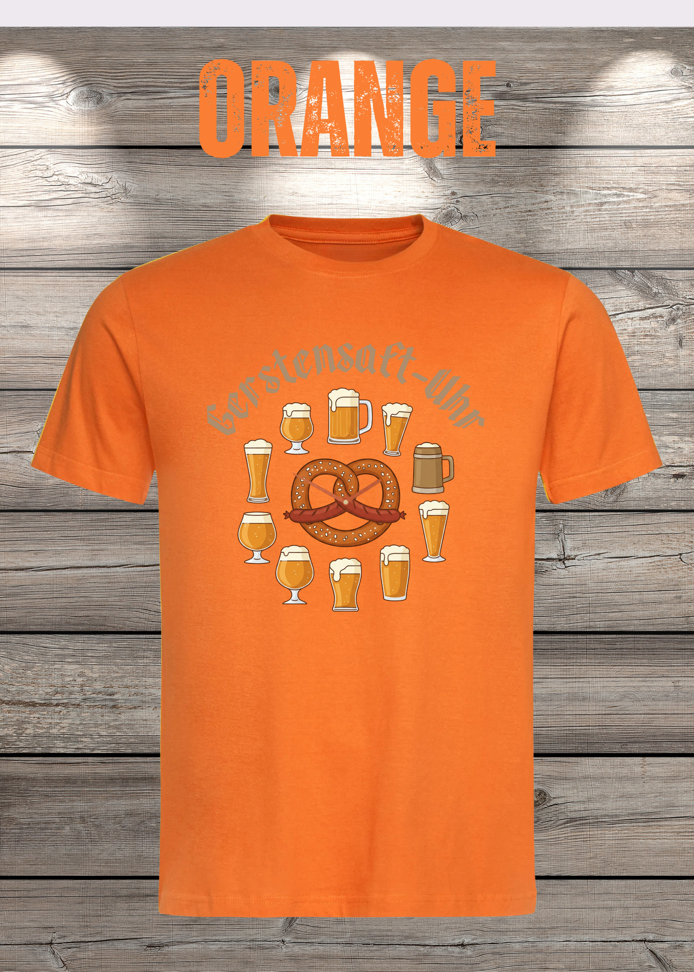 T-Shirt Gerstensaft Uhr Bieruhr Geschenkidee T-Shirt Freizeit T-Shirt Unisex in vielen Farben und Größen