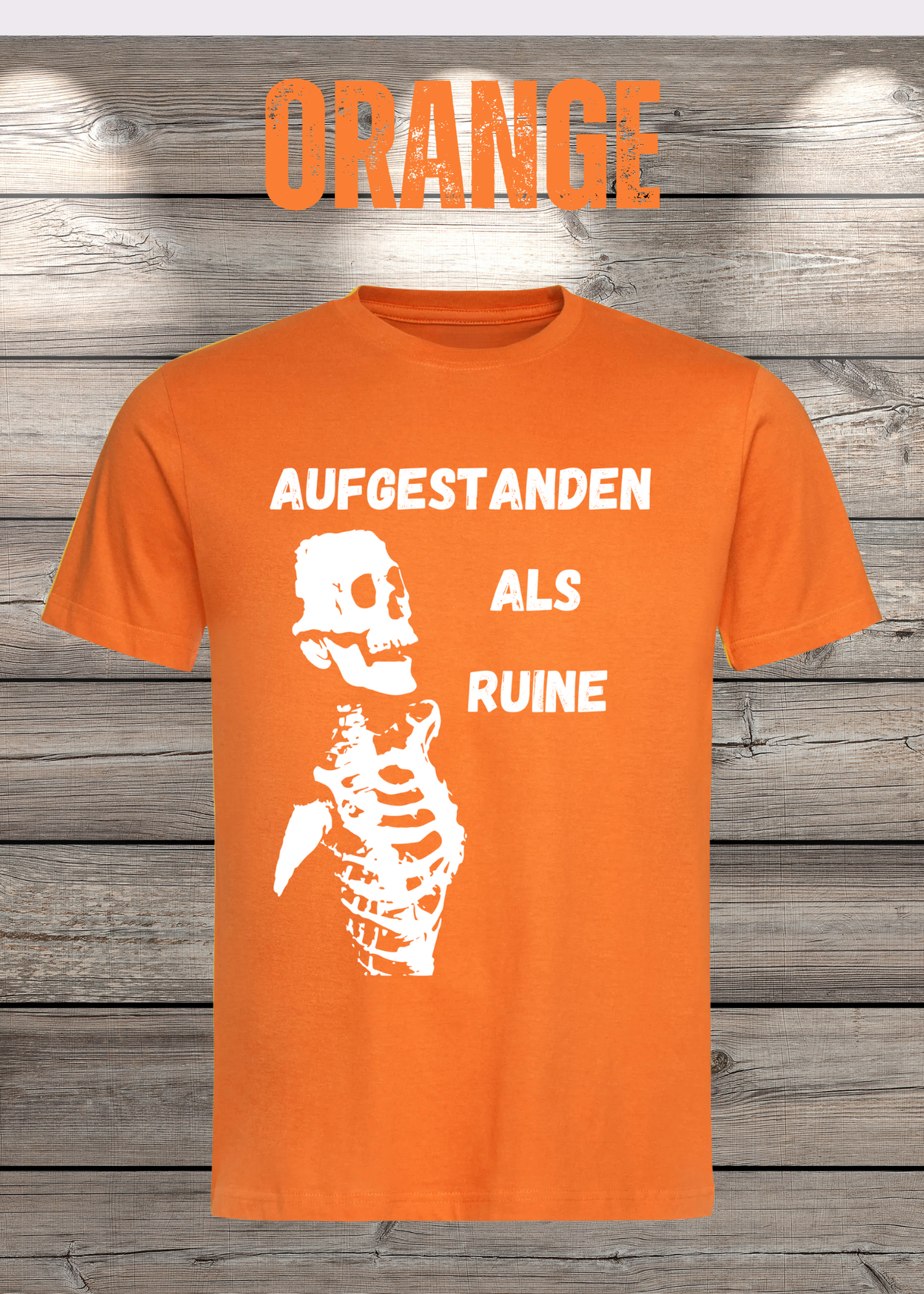 Aufgestanden als Ruine T-Shirt – Lustiges Skelett Shirt für Morgenmuffel