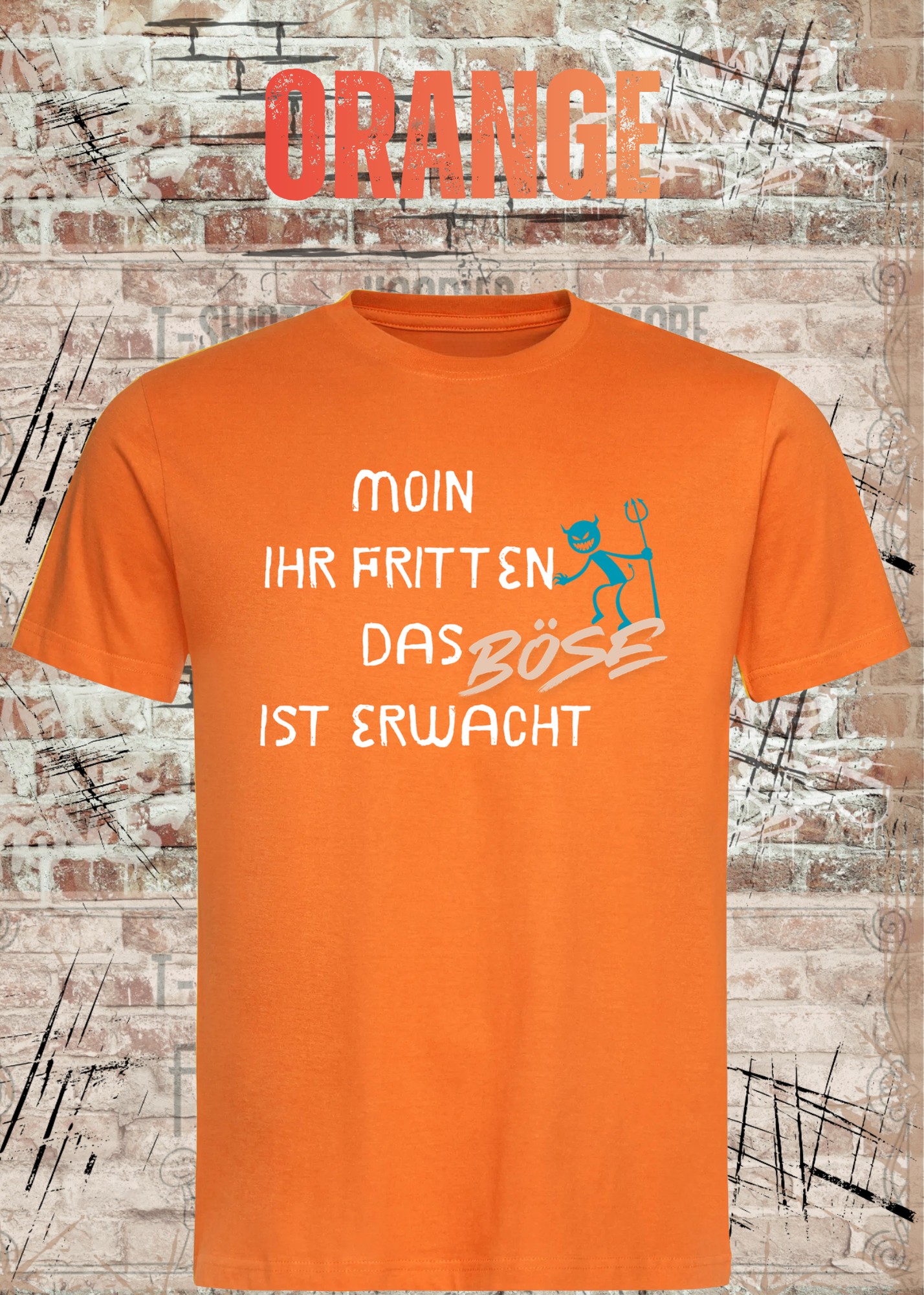 Moin Ihr Fritten das Böse ist erwacht T-Shirt – Lustiger Morgenmuffel Spruch Unisex