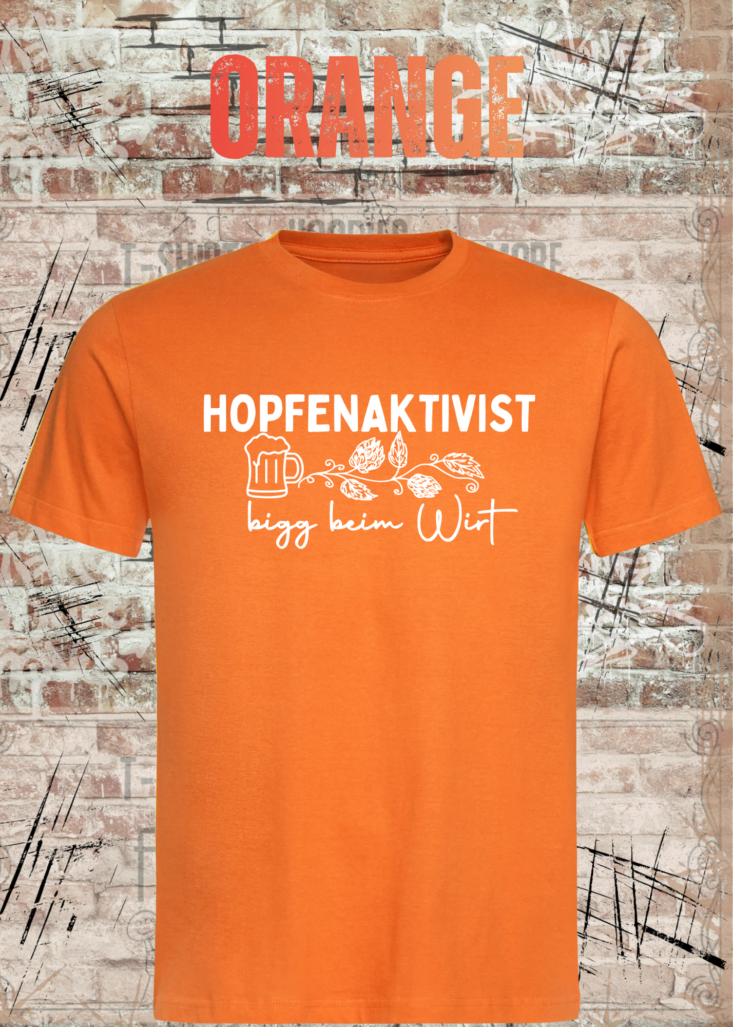 Hopfenaktivist T-Shirt – „bigg beim Wirt“ – Lustiges Bier Shirt für Männer
