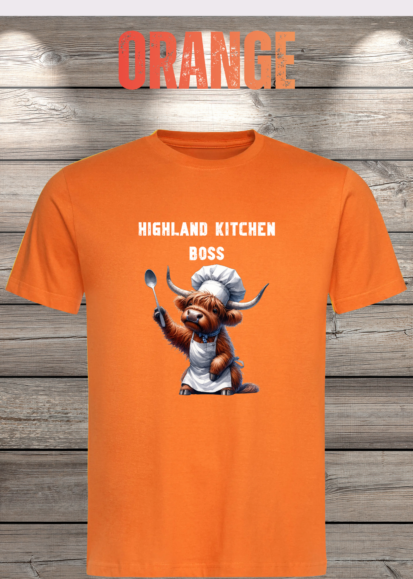 Highland Kuh Unisex T-Shirt Highland Kitchen Boss - Zottel-Chef - Zottel Chefin