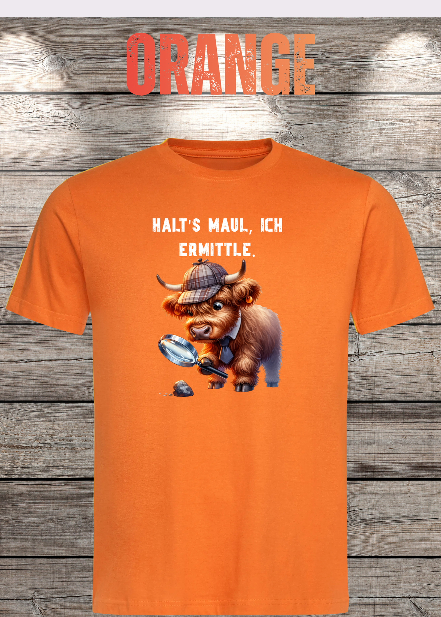 Highland Kuh Unisex T-Shirt - Haltś maul, ich ermittle! - Lustiges Detektiv-Shirt