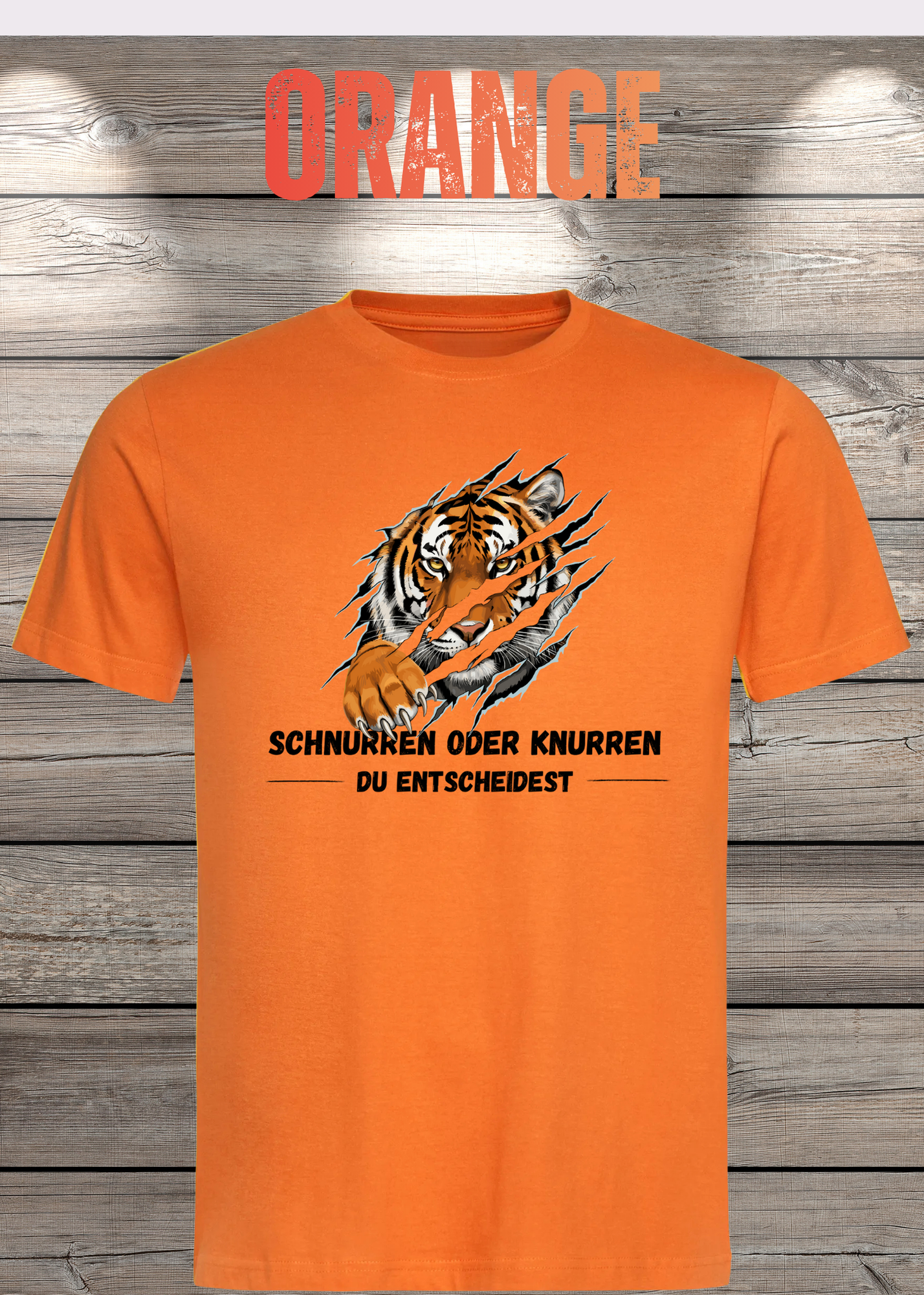 Tiger T-Shirt Unisex - Schnurren oder Knurren Du Entscheidest - Lustiges Raubtier-Shirt