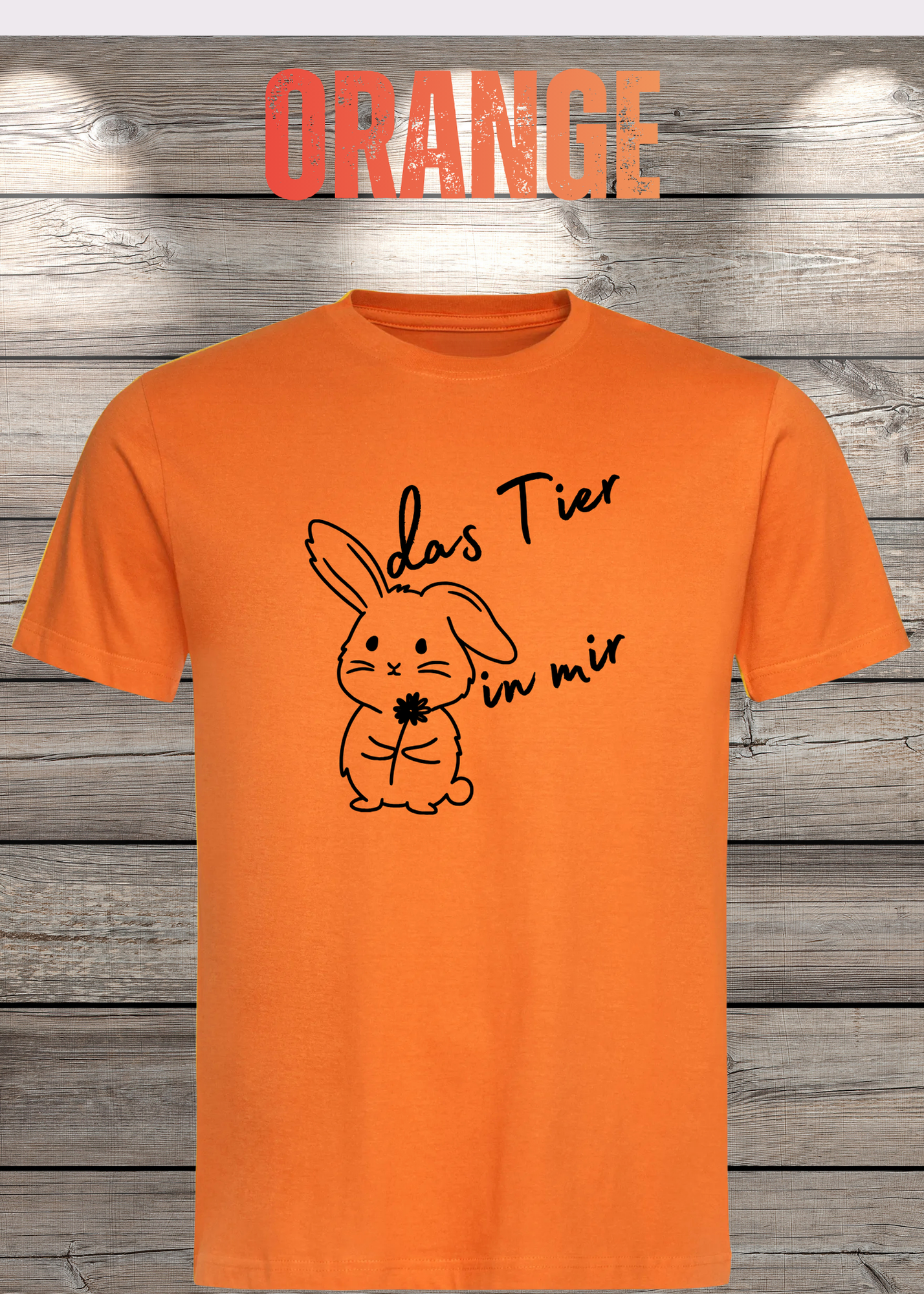 T-Shirt 'Das Tier in mir' - Witziges Spruch-Shirt mit süßem Hasen-Motiv