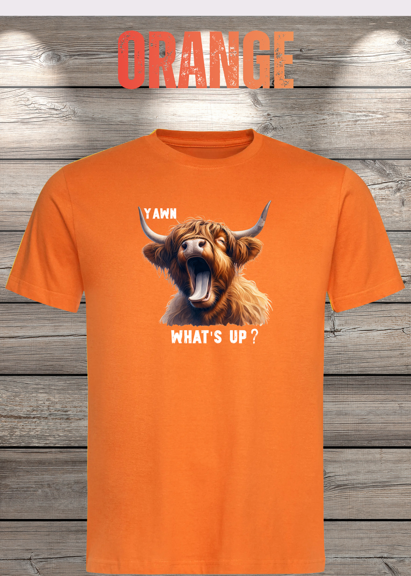 Highland Kuh T-Shirt Yawn, what's up? - Für Professionelle Faulpelze