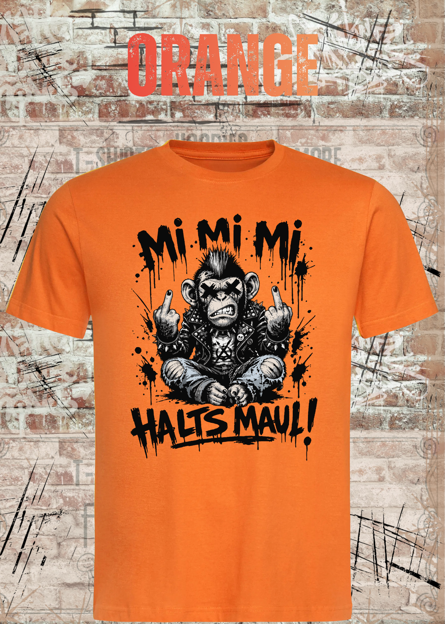 Mi Mi Mi Halt’s Maul Affe T-Shirt – Freches Punk Statement Shirt