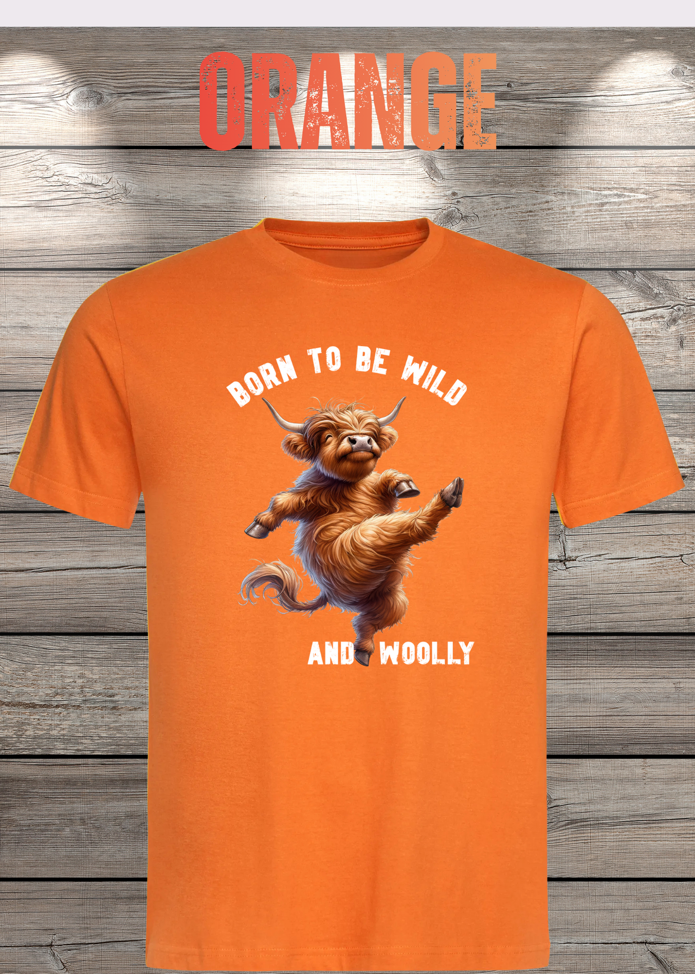 Highland Kuh T-Shirt Born to be Wild and Woolly - Sarkastisches Faulpelz Design