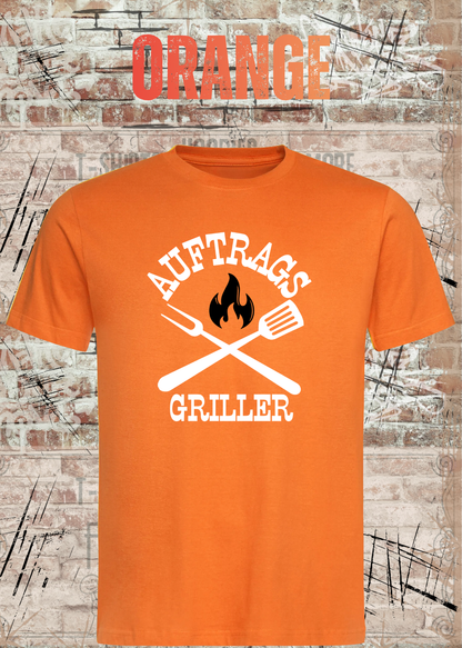 Auftrags-Griller T-Shirt in Orange.