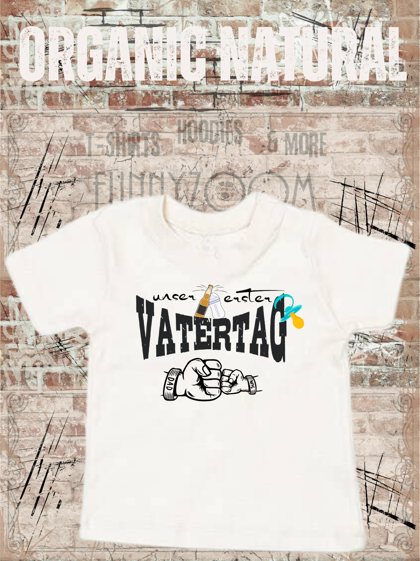 Baby Jungen T-Shirt Unser erster Vatertag Süße Geschenkidee Papa Witziges Baby Shirt