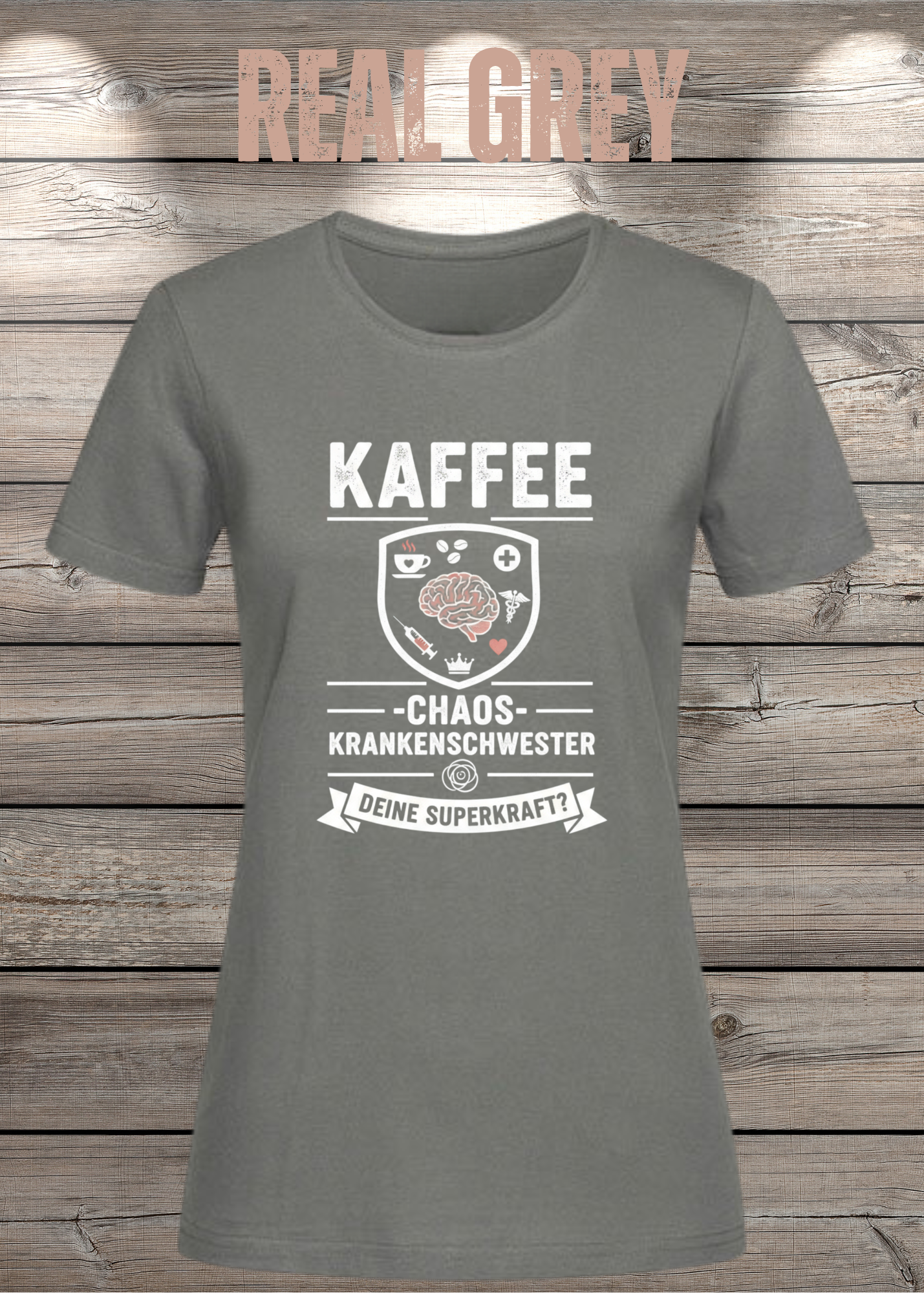 Krankenschwester T-Shirt - Kaffee Chaos Superkraft - Lustiges Geschenk
