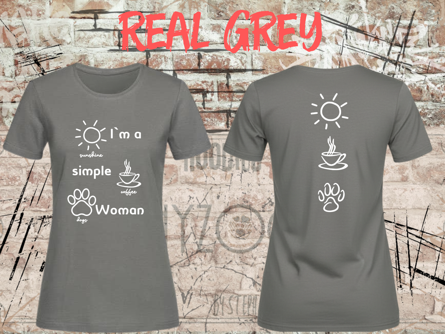 T-Shirt I'm a simple Woman Sunshine Coffee and Dogs Lustige Sprüche Geschenkidee Freizeit viele Farben