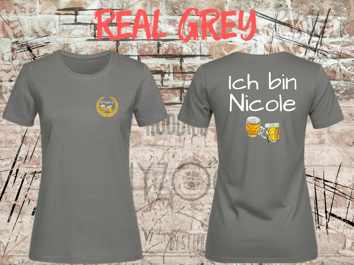 Damen T-Shirt O Zapft is / Ich bin (Name) das Partnershirt zu 'Falls ich betrunken bin, bringt mich zu (Name)Personalisierbar-Wiesn Geschenk