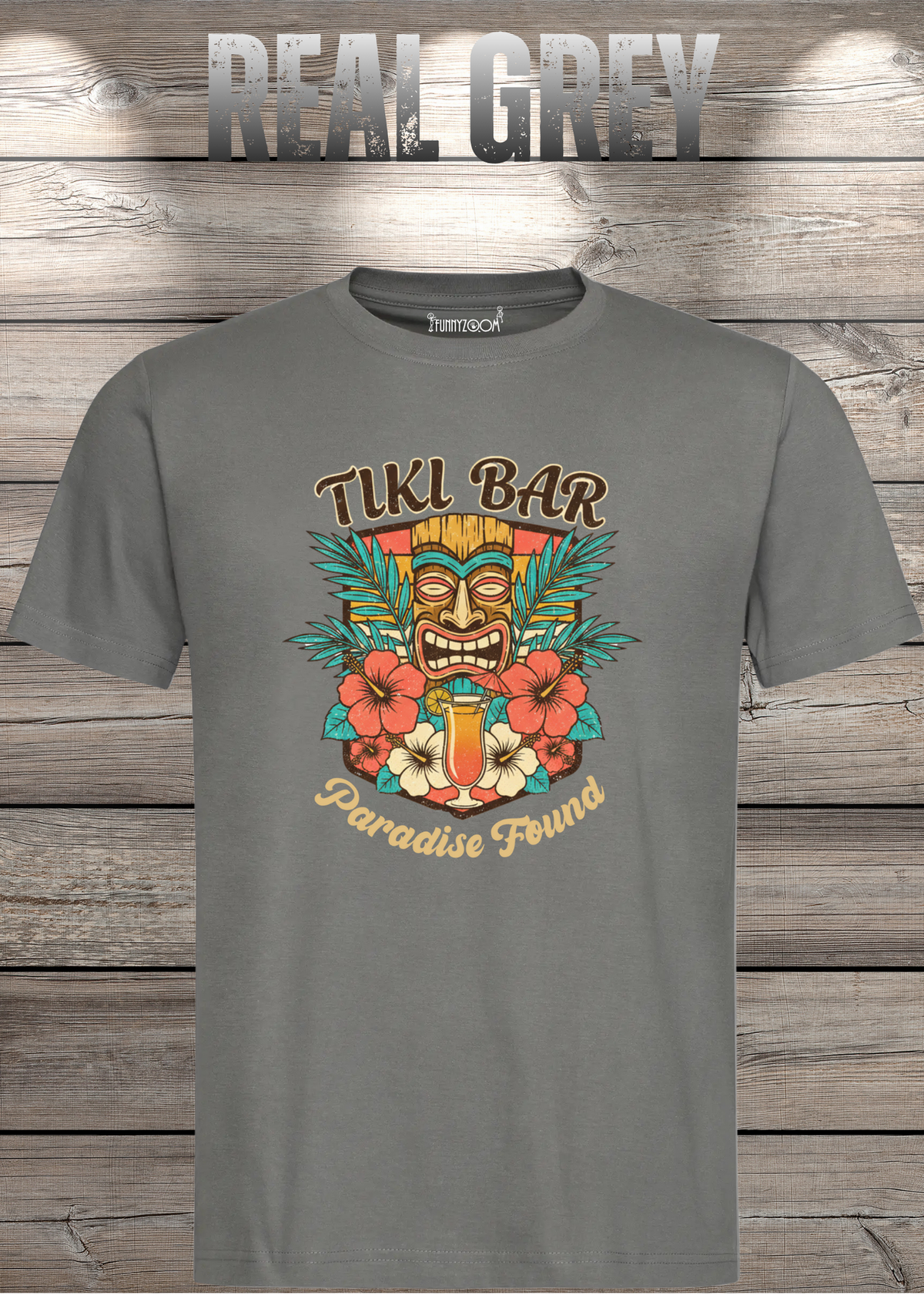 T-Shirt Tiki Bar in Real Grey.