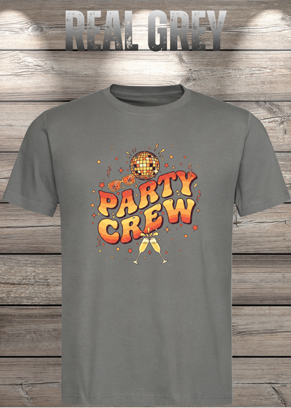 Unisex-T-Shirt „Party Crew“ in Real Grey.