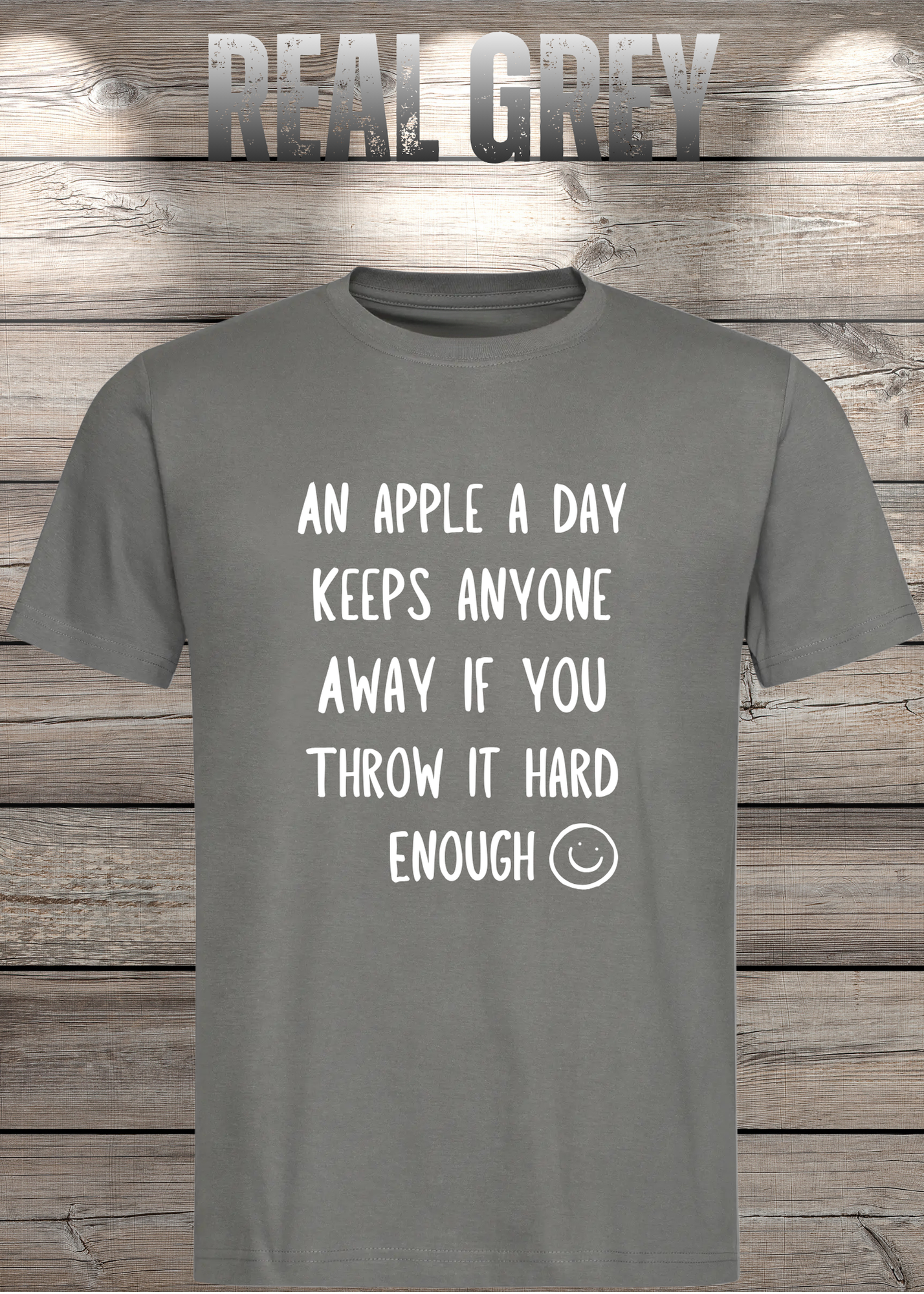 T-Shirt An Apple a Day Keeps Anyone Away - Lustiger Spruch Geschenkidee Geburtstag Unisex
