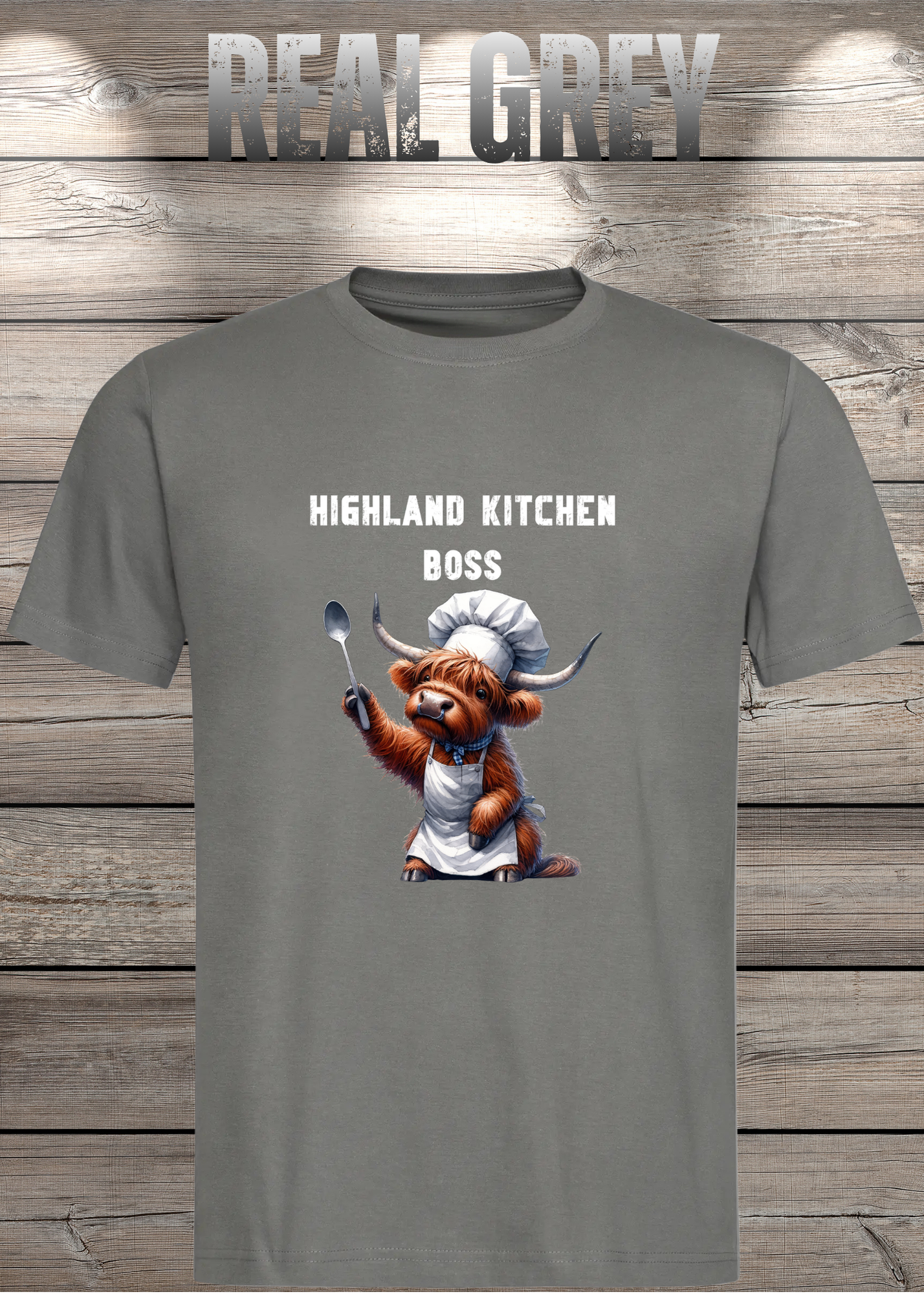 Highland Kuh Unisex T-Shirt Highland Kitchen Boss - Zottel-Chef - Zottel Chefin