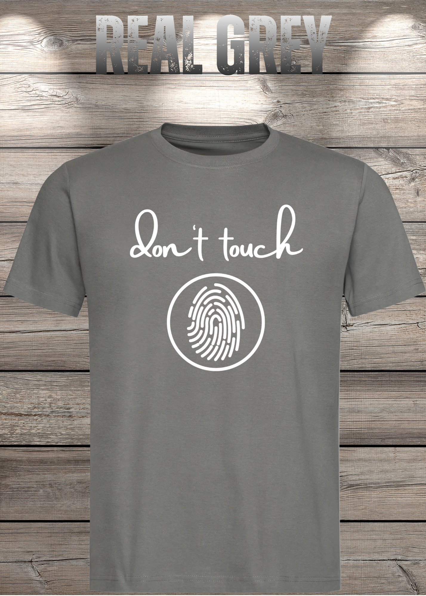T-Shirt 'Don't touch Fingerprint' - Witziges Spruch-Shirt für Grenzensetzer