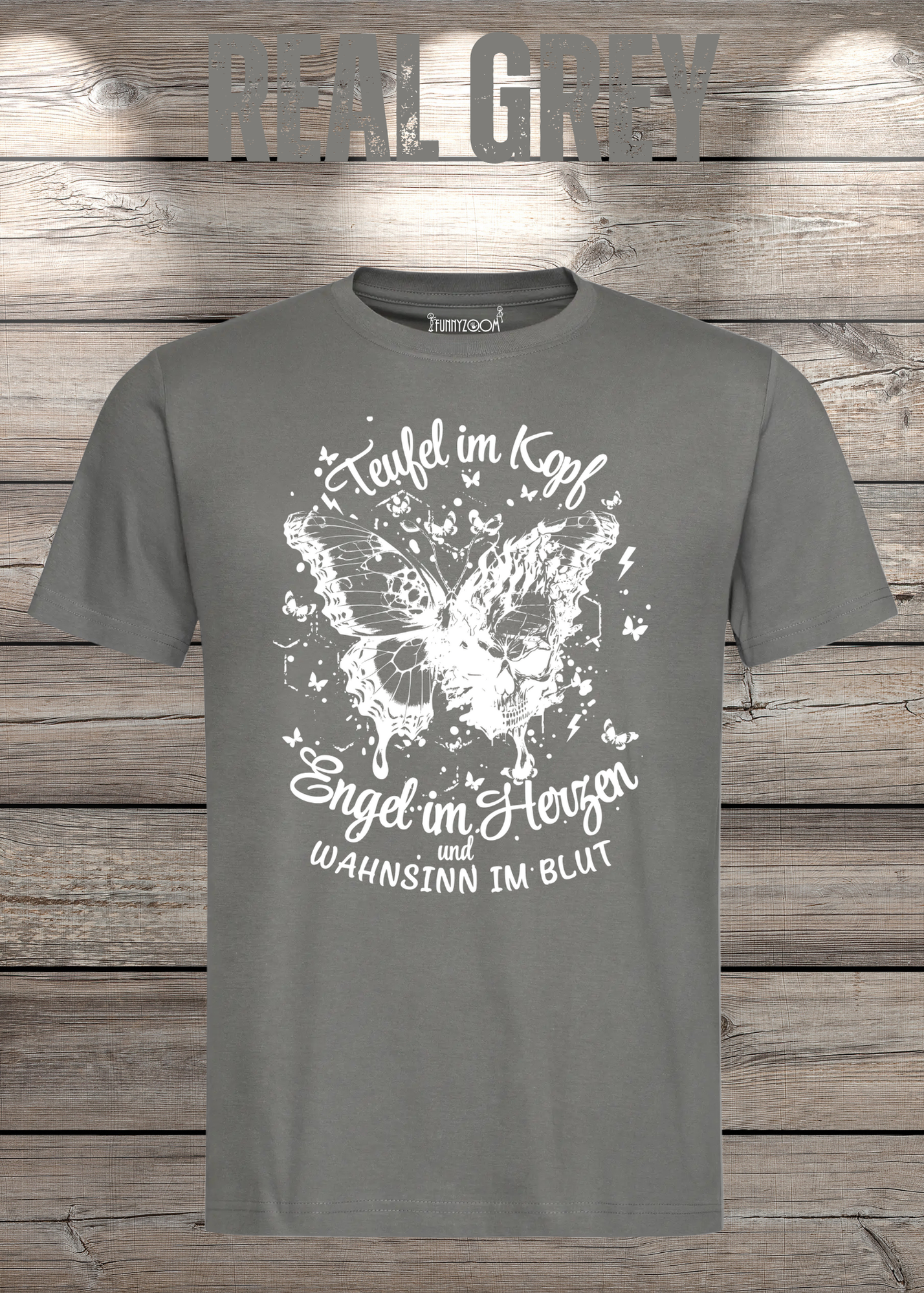 T-Shirt Teufel im Kopf Engel im Herzen Witziges T-Shirt mit Spruch Geschenkidee Unisex