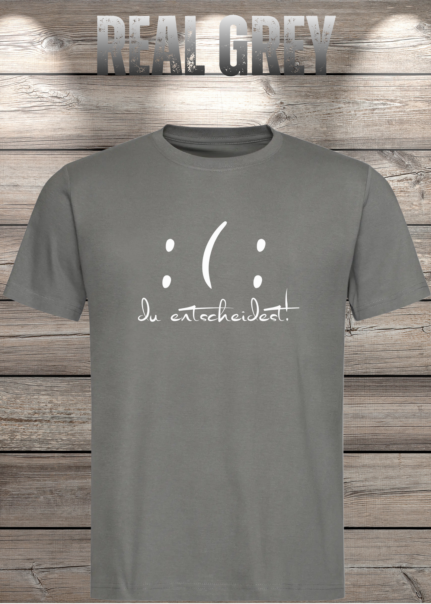 T-Shirt 'Du entscheidest' - Witziges Spruch-Shirt mit gutem & bösem Smiley