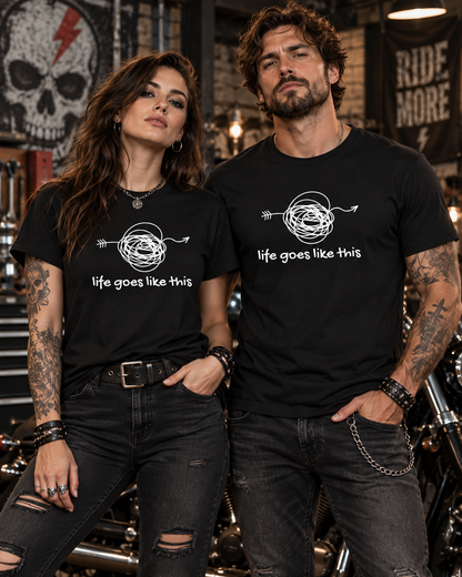 Life Goes Like This – Chaos Statement T-Shirt | FunnyZoom