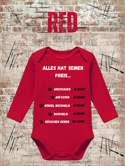 Baby Body Alles hat seinen Preis – Baby Geschenk zur Geburt | Lustiger Babybody für Jungen & Mädchen