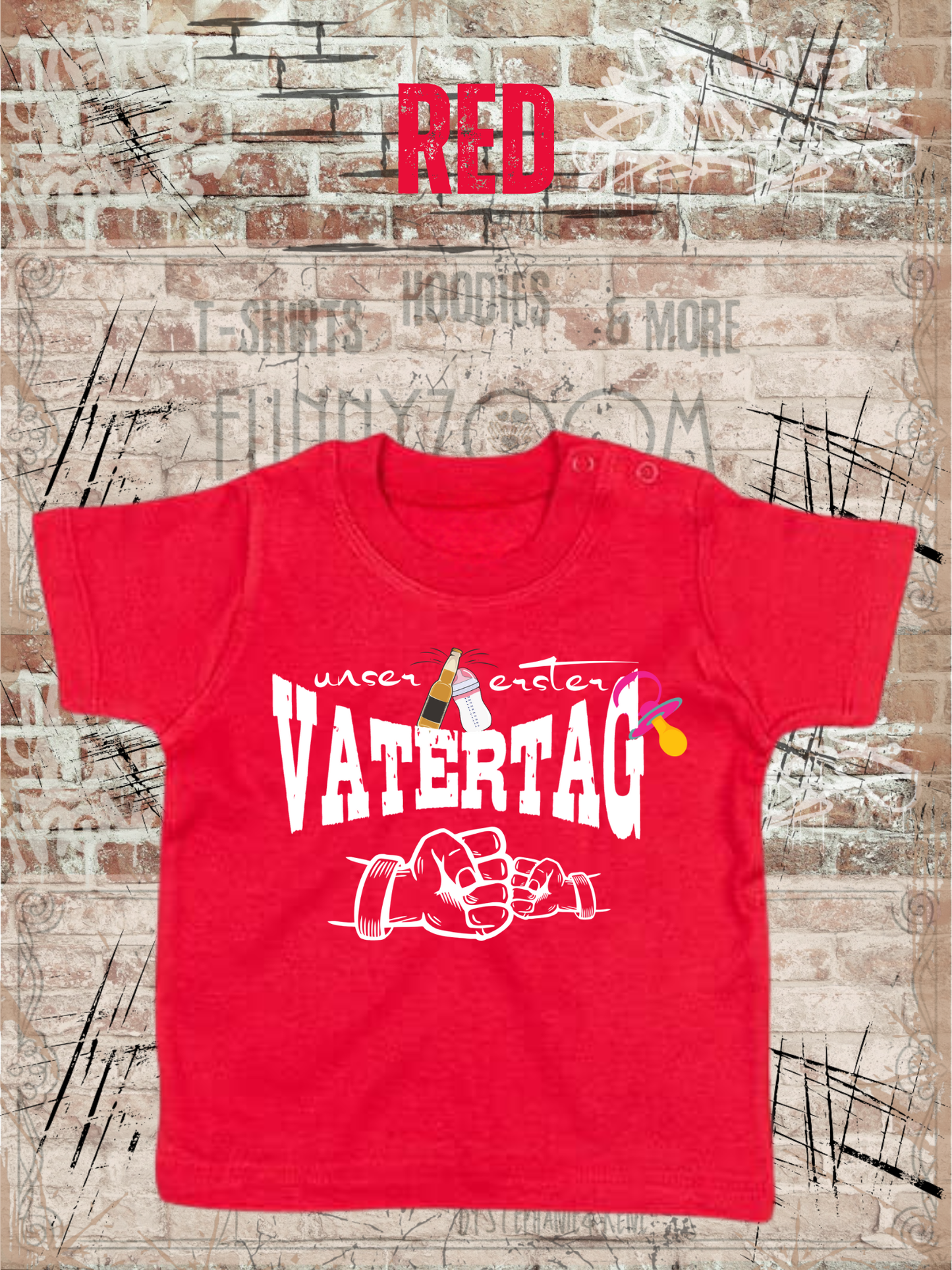 Baby Maedchen T-Shirt Unser erster Vatertag Suesse Geschenkidee Papa Witziges Baby Shirt