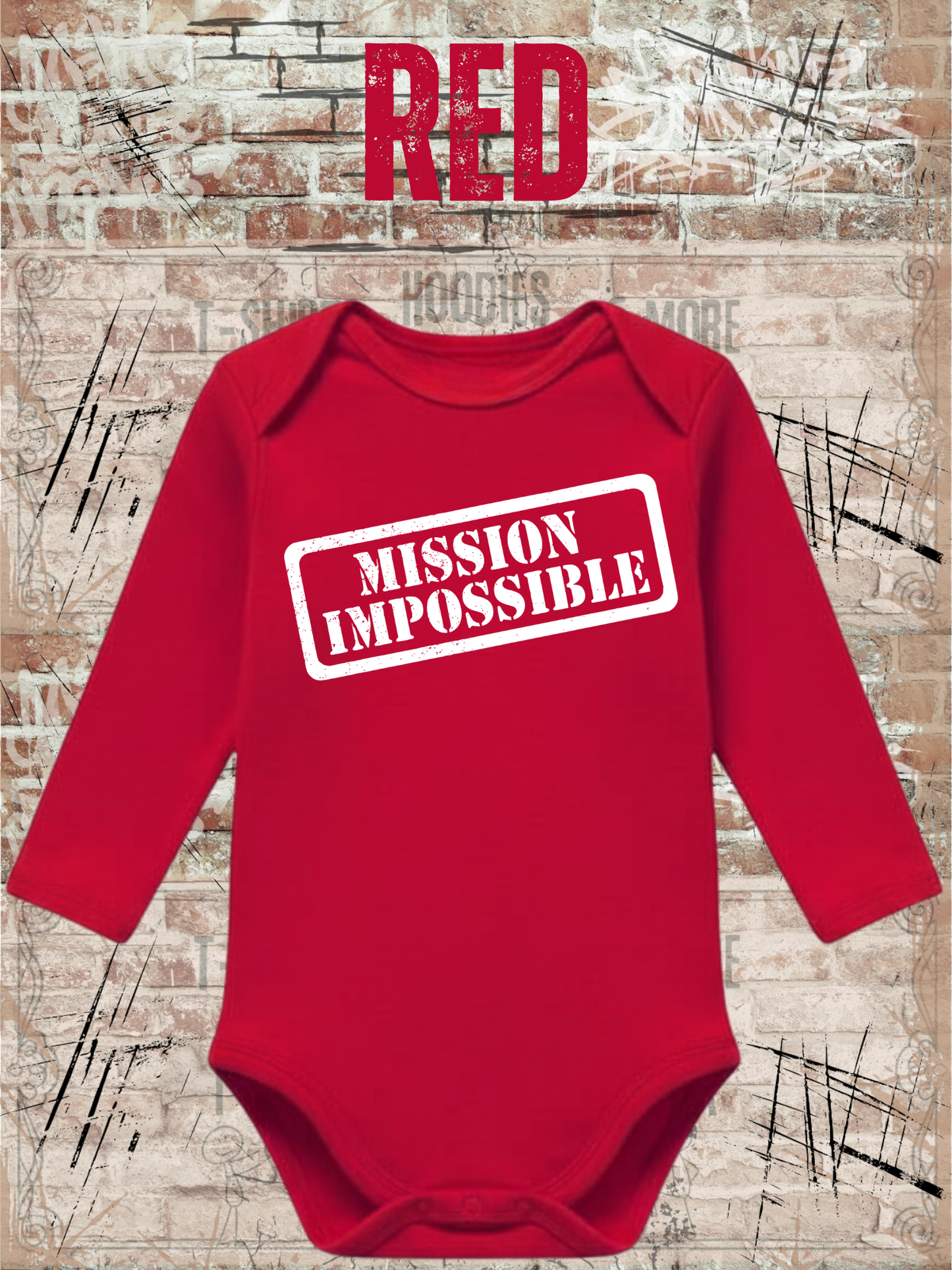 Baby Body Langarm Mission Impossible | Bio-Baumwolle Strampler