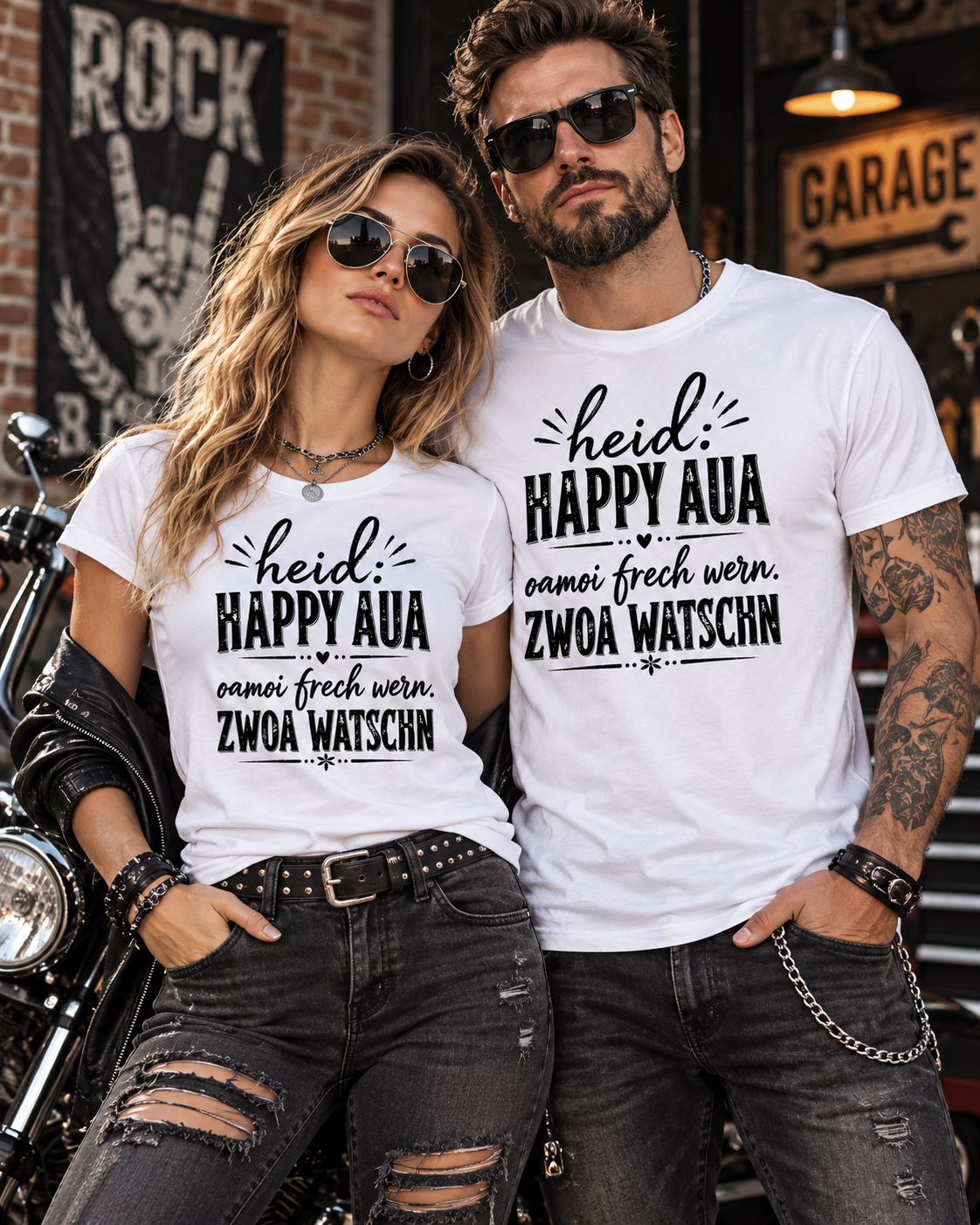 Heid: Happy Aua – Bayerisches Fun Shirt | Oamoi frech wern. Zwoa Watschn