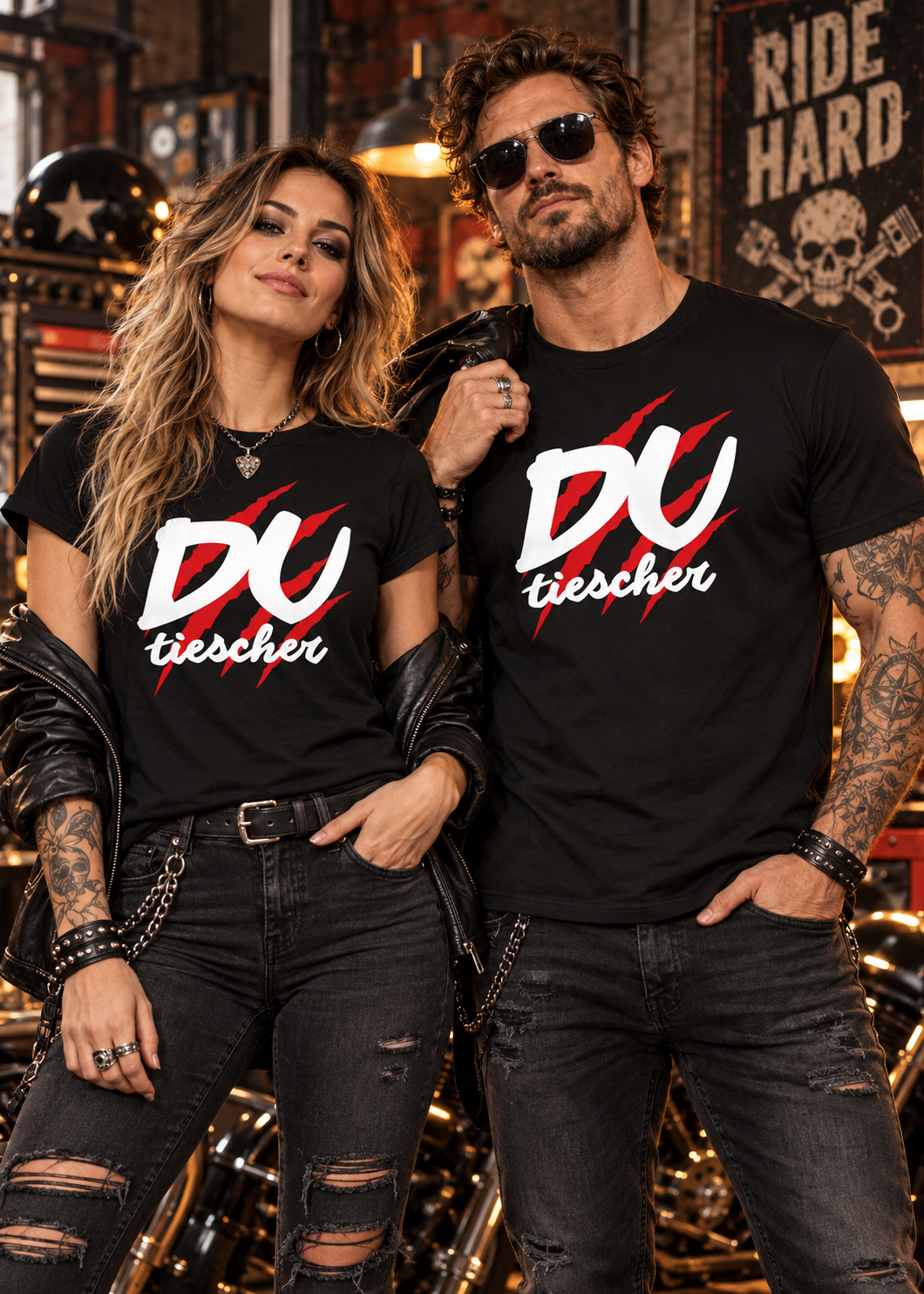 Du Tiescher – Freches Dialekt T-Shirt | Rockiges Statement Shirt | FunnyZoom