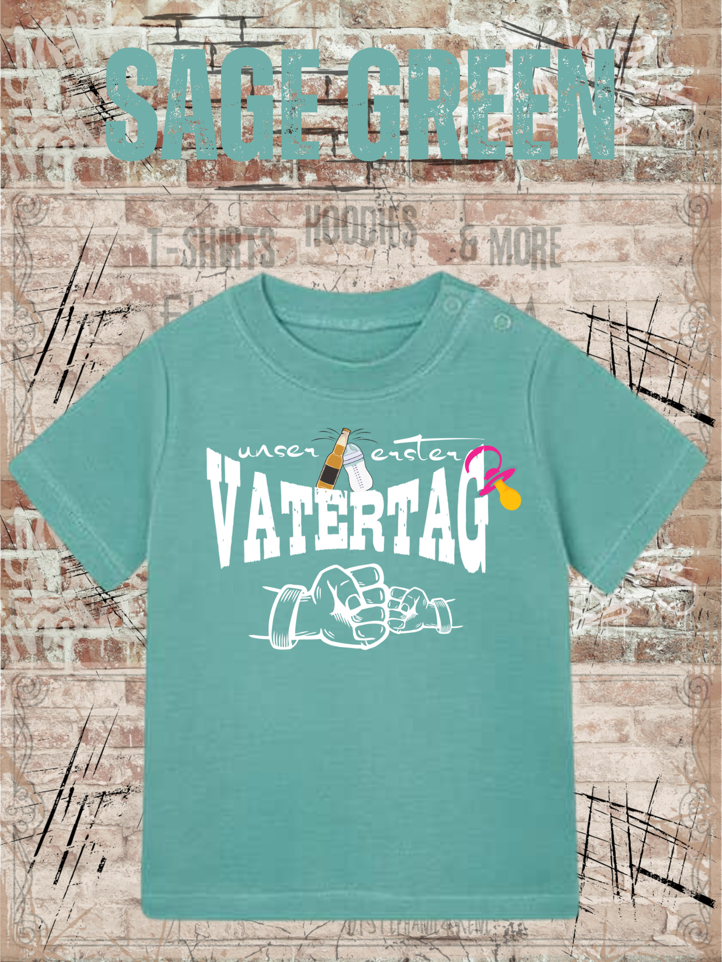 Baby Maedchen T-Shirt Unser erster Vatertag Suesse Geschenkidee Papa Witziges Baby Shirt