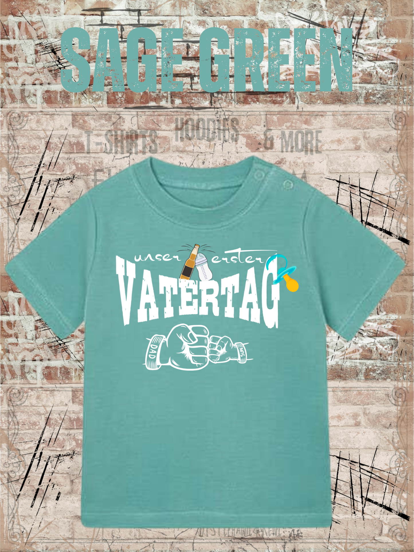 Baby Jungen T-Shirt Unser erster Vatertag Süße Geschenkidee Papa Witziges Baby Shirt