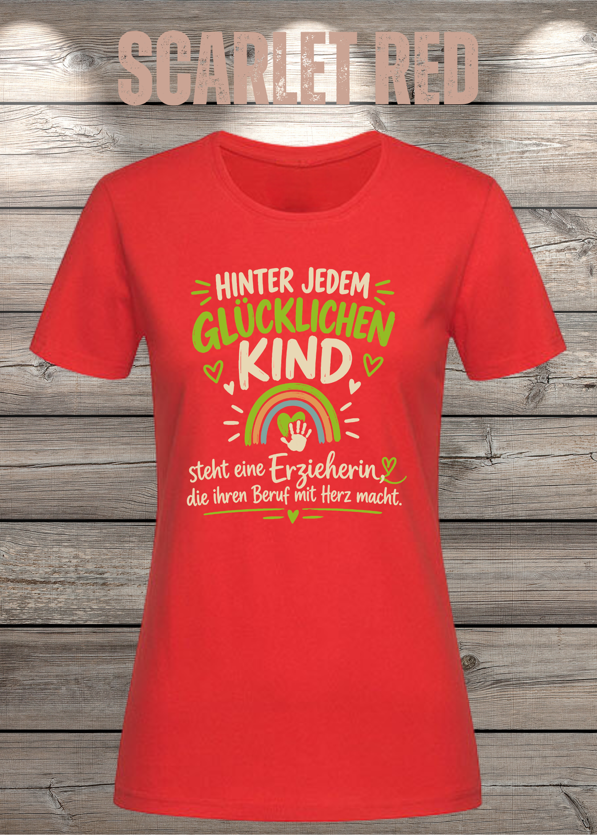 Hinter jedem glücklichen Kind – Erzieherin T-Shirt | FunnyZoom