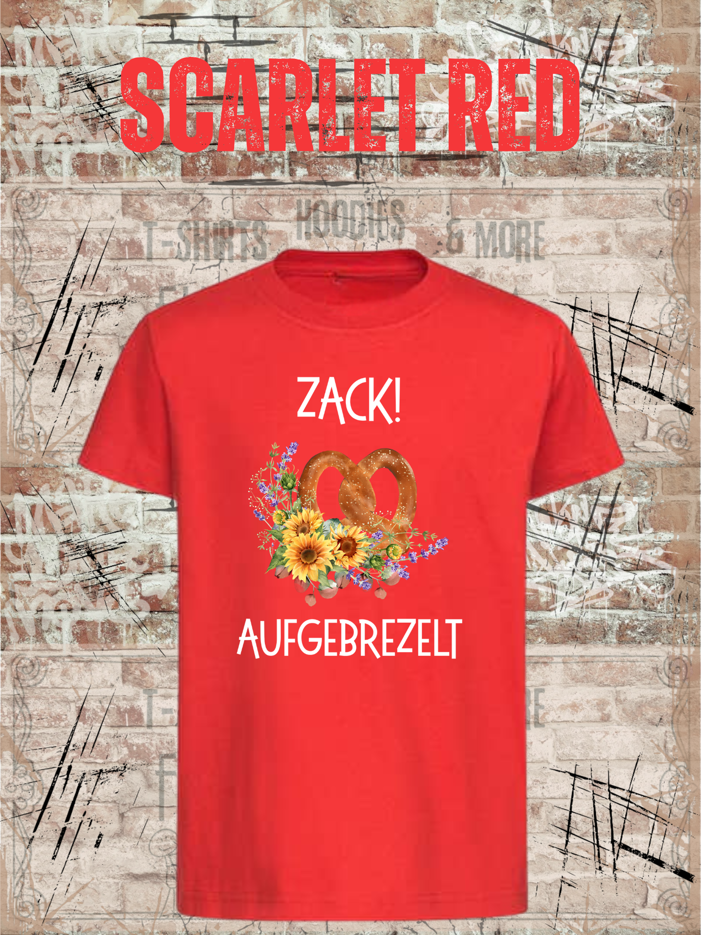 Mädchen T-Shirt „Zack! Aufgebrezelt“ | Lustiges Brezel Shirt mit Blumen