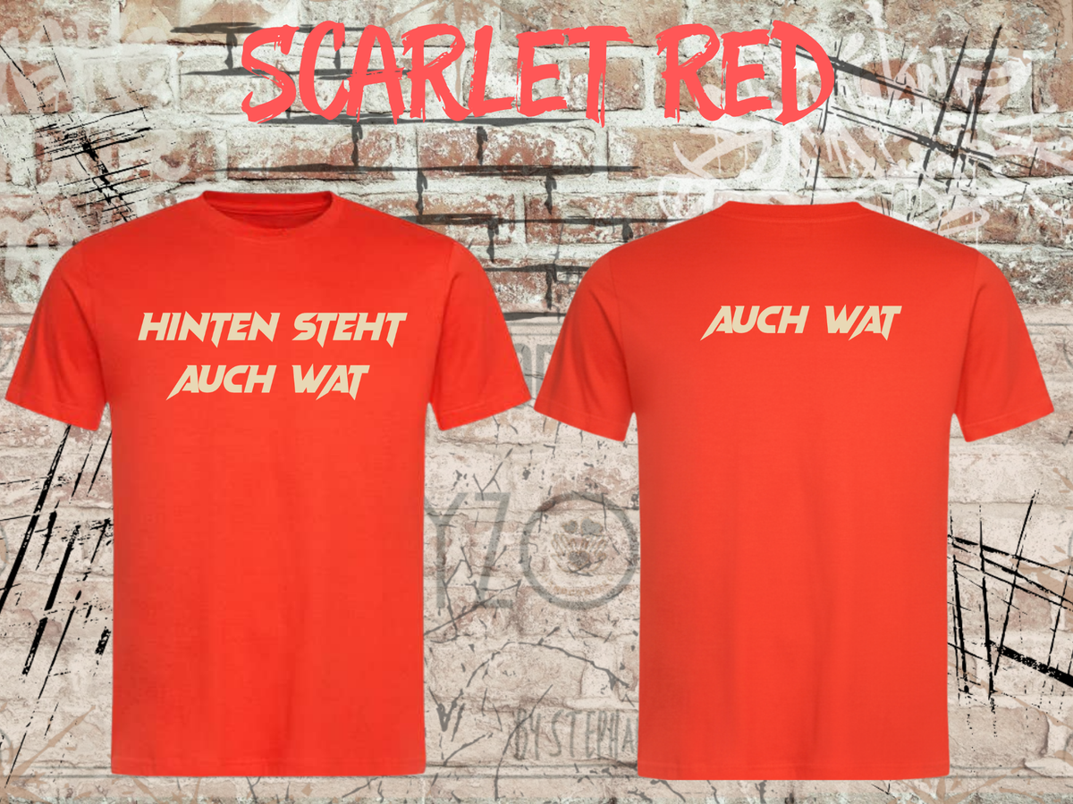 Hinten steht auch wat – Lustiges Unisex T-Shirt mit Vorder- & Rückendruck