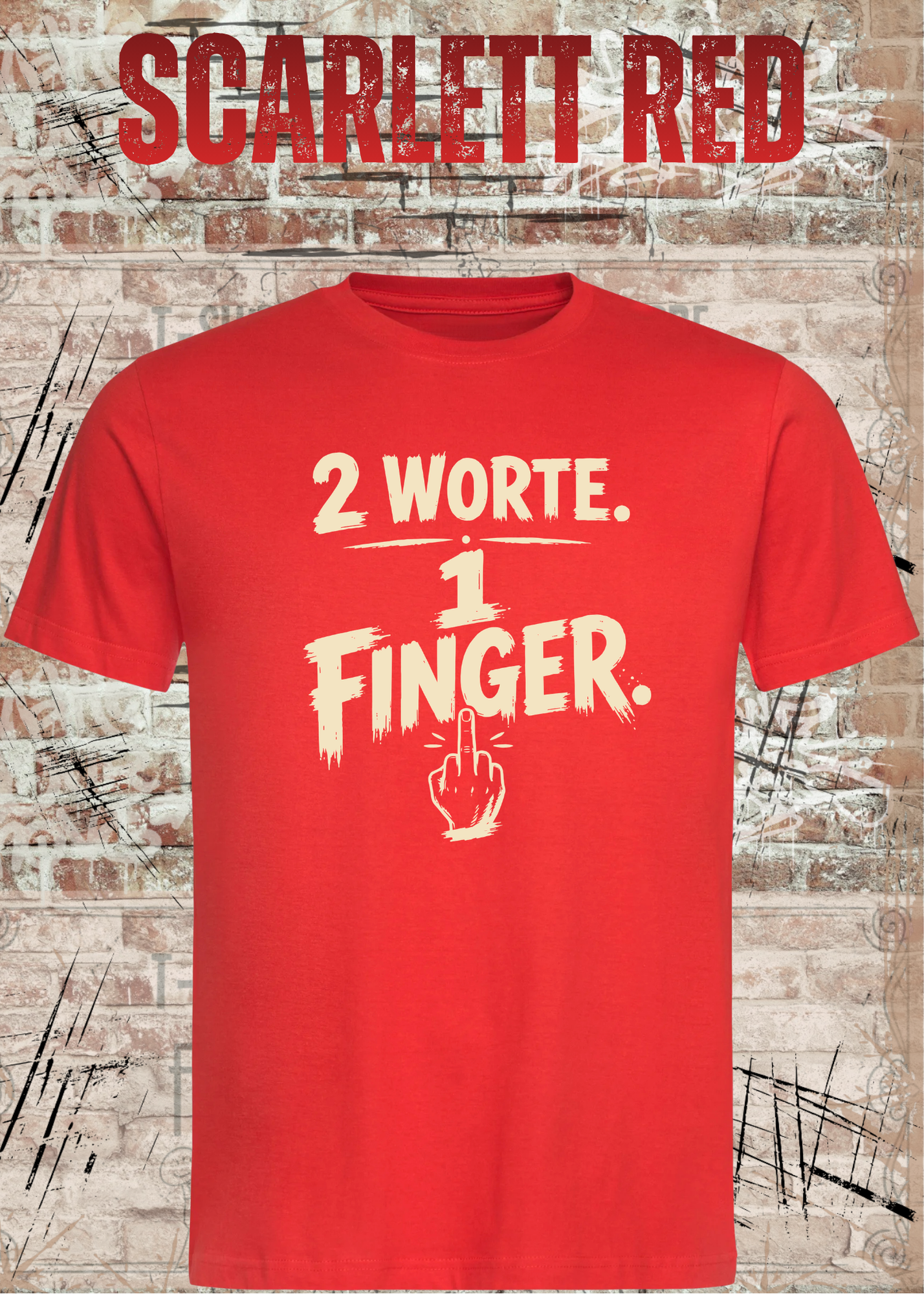 2 Worte. 1 Finger. – Freches Unisex T-Shirt
