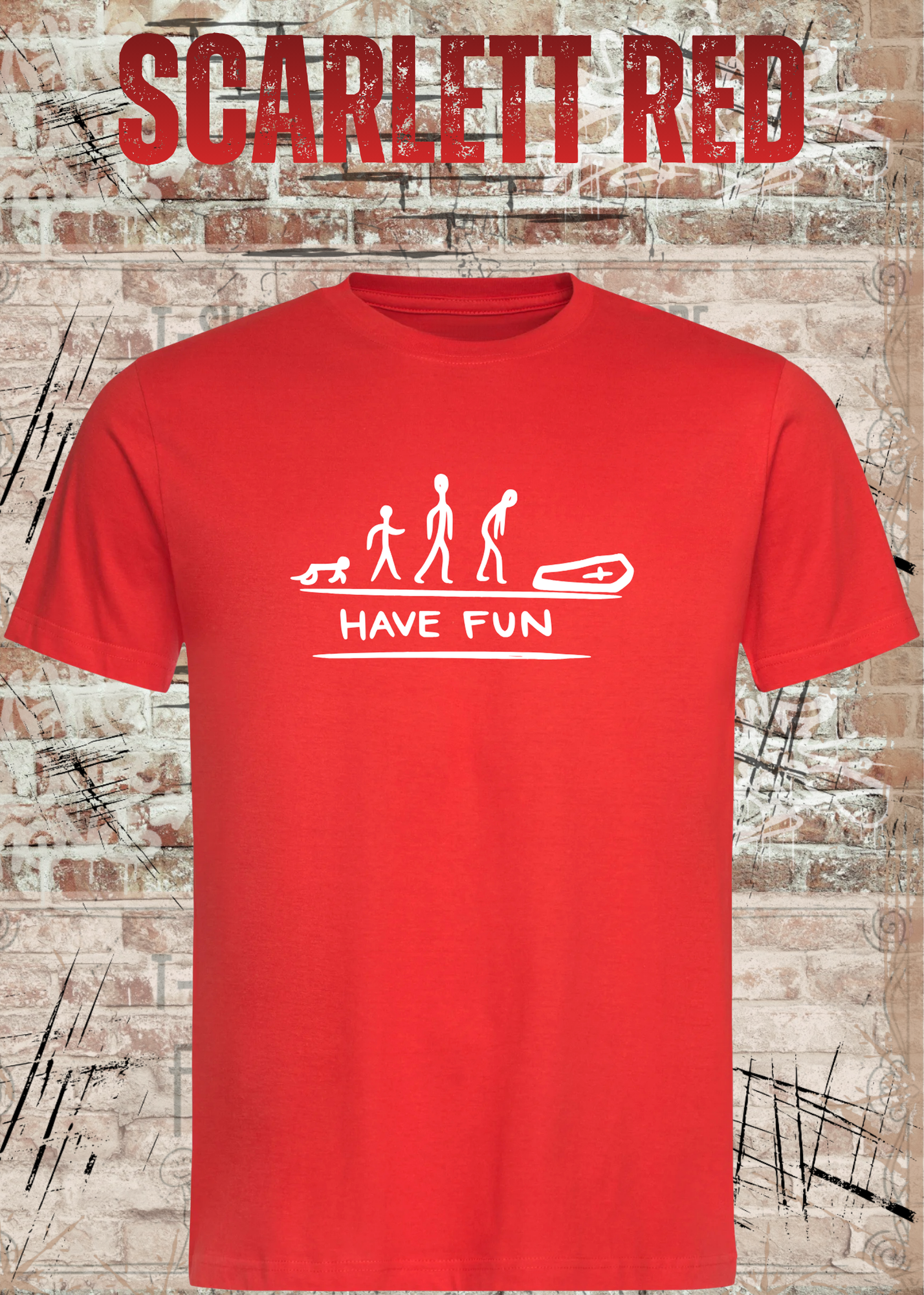 Have Fun Evolution Herren Damen Unisex T-Shirt | Lustiges Fun Shirt mit Strichmännchen Humor