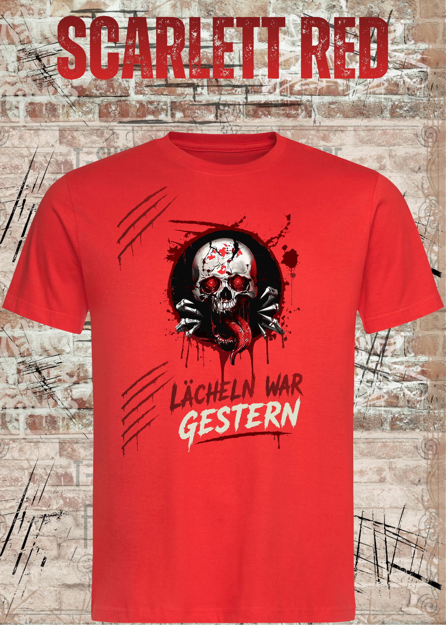 Rock & Metal T-Shirt "Lächeln war gestern" | Totenkopf Horror Shirt | Gothic Unisex