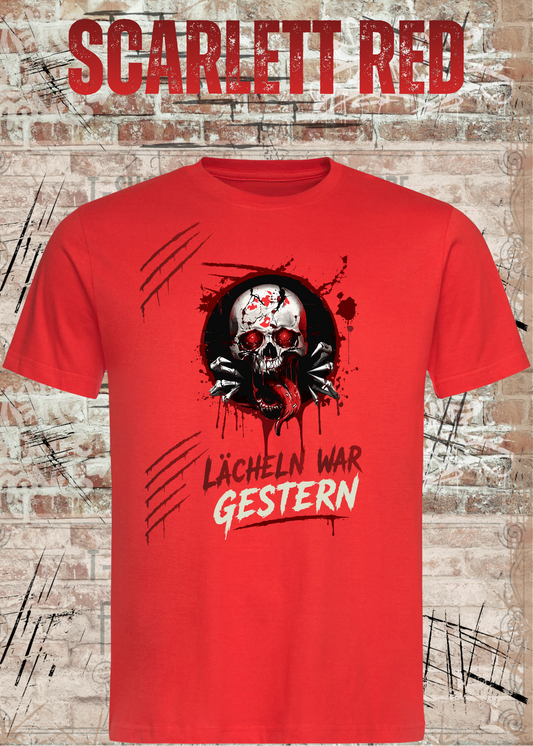 Rock & Metal T-Shirt "Lächeln war gestern" | Totenkopf Horror Shirt | Gothic Unisex