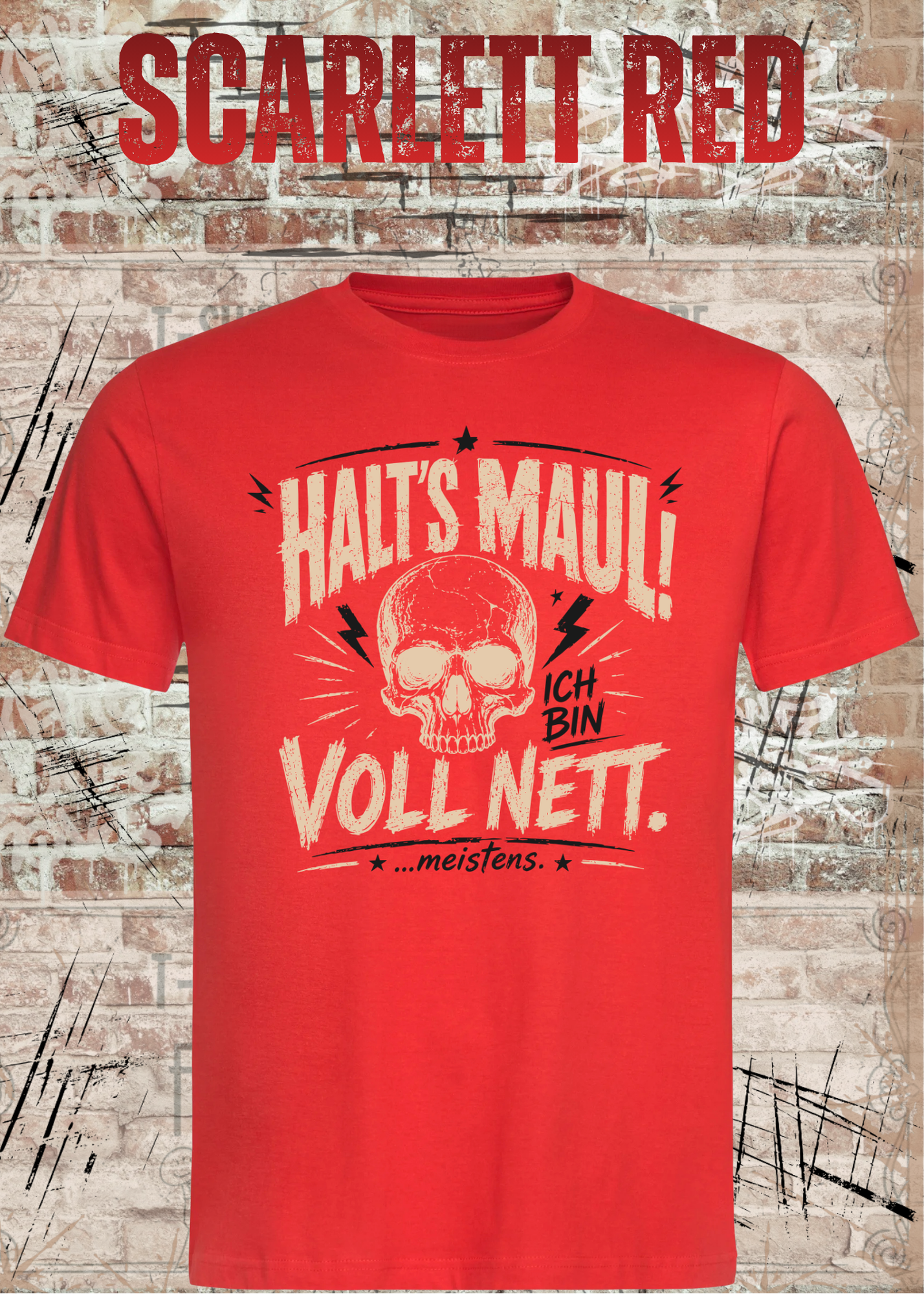 Halt's Maul! Ich bin voll nett... meistens. – Lustiges Vintage Unisex T-Shirt