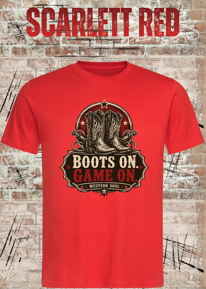 Boots On – Game On | Western Soul Unisex T-Shirt