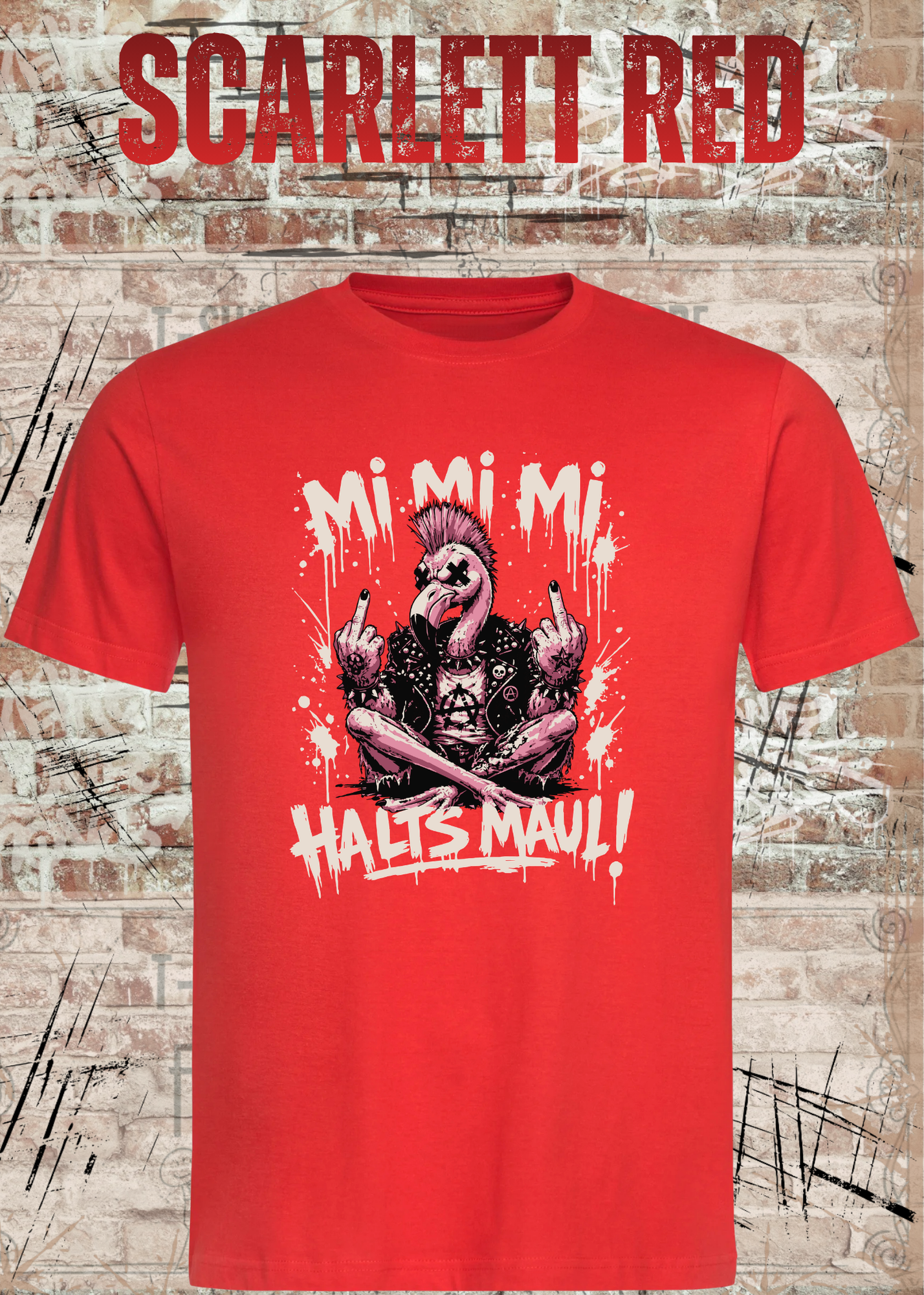 Mi Mi Mi Halt’s Maul Flamingo T-Shirt – Freches Punk Statement Shirt