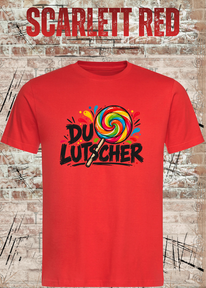 Unisex-T-Shirt „Du Lutscher“ in Scarlet Red.