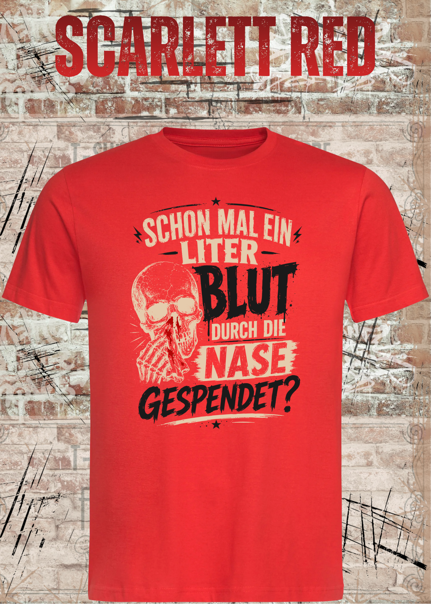 Schon mal ein Liter Blut durch die Nase gespendet? – Lustiges Vintage Unisex T-Shirt
