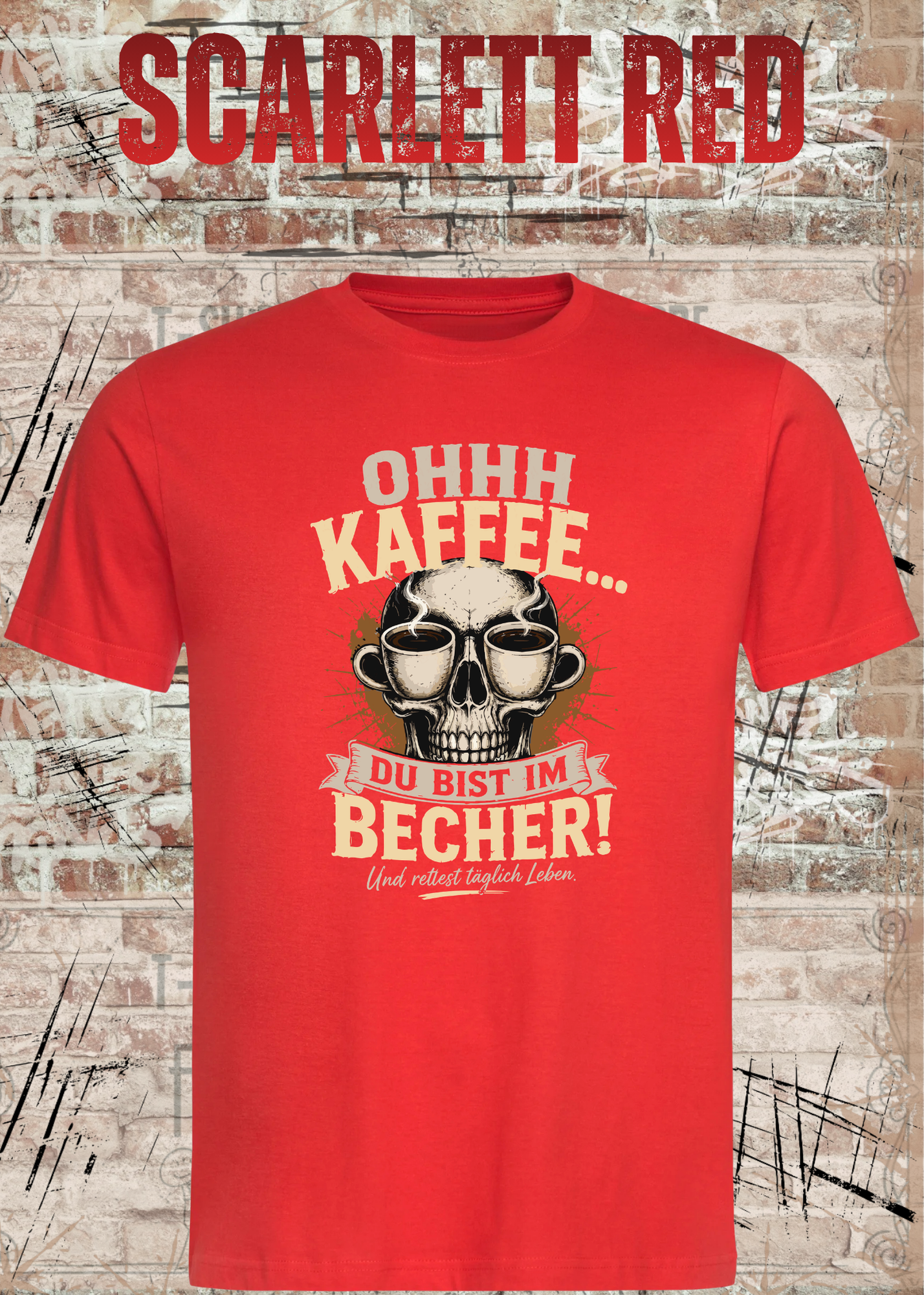 Ohhh Kaffee T-Shirt – Lustiges Kaffee Shirt mit Totenkopf für Kaffeeliebhaber