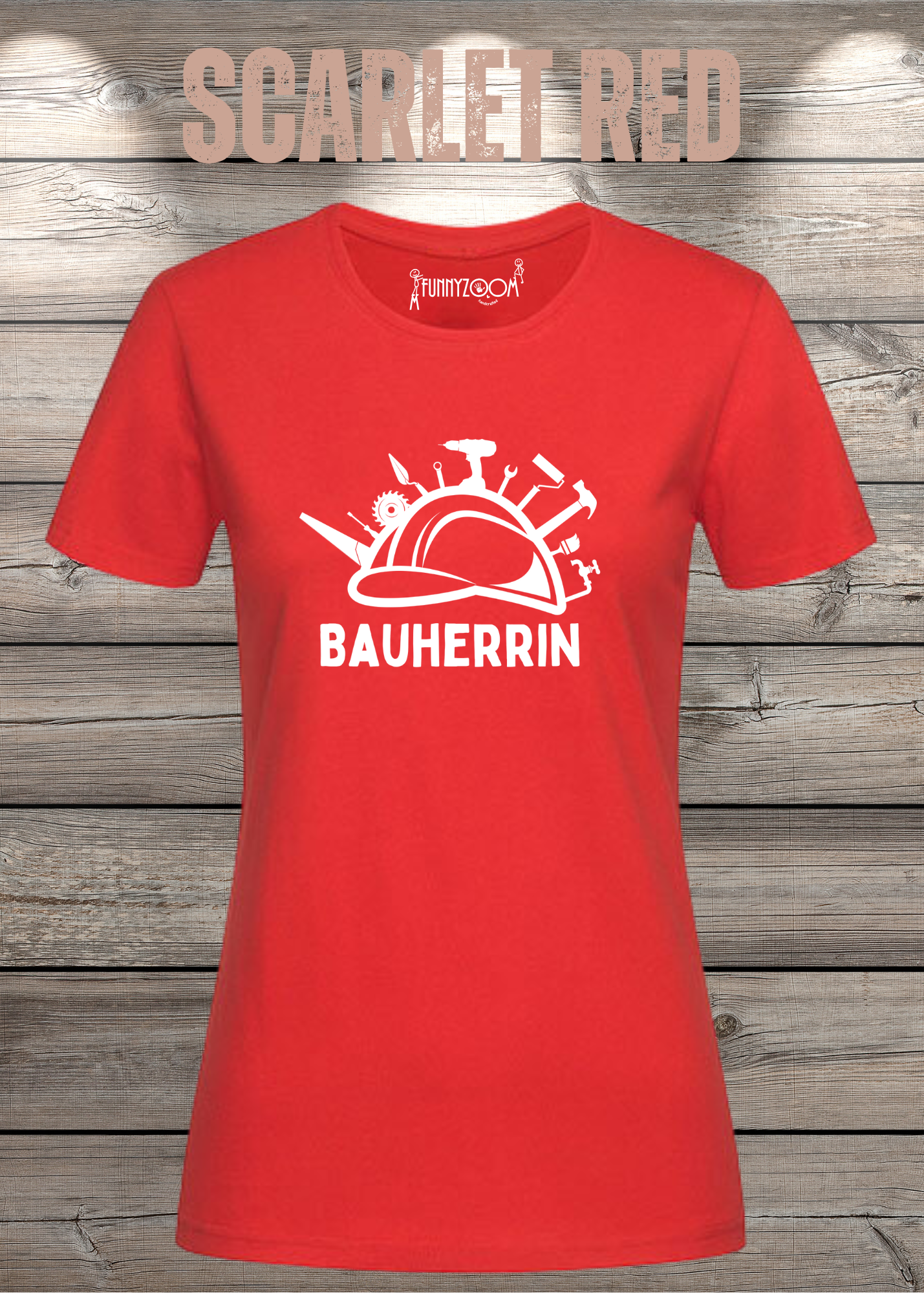 Damen T-Shirt Bauherrin Geschenkidee für Hausbesitzerin Witziges T-Shirt mit Spruch Lustiges Freizeit T-Shirt Haus bauen