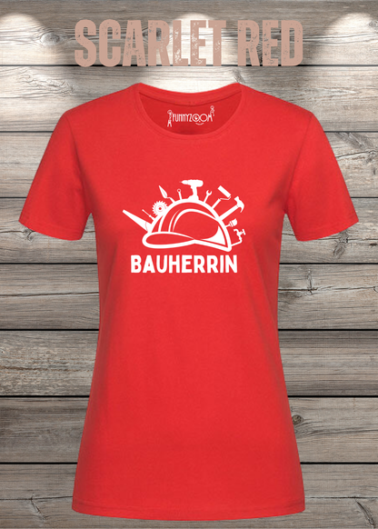 Bauherrin Damen T-Shirt in Scarlet Red.