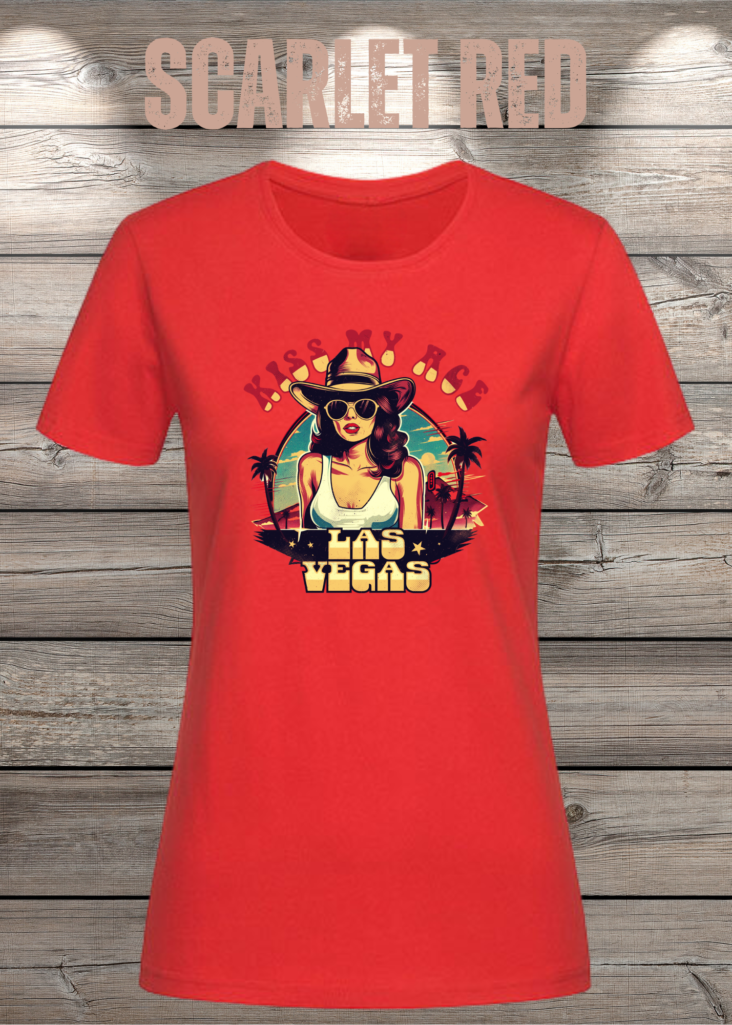 Kiss my Ace - Las Vegas Damen T-Shirt mit Spruch