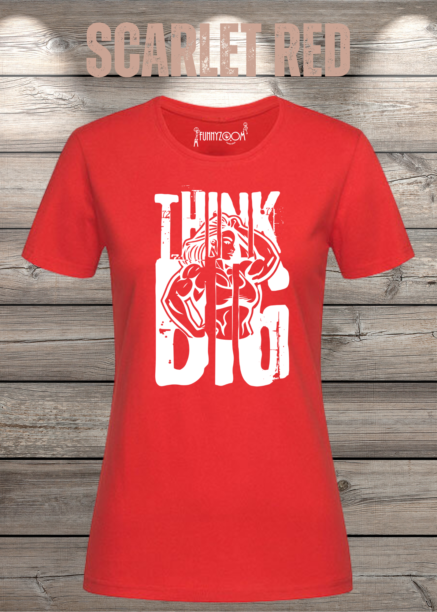 Damen T-Shirt Think Big Motivations-Shirt mit Spruch | Bodybuilder Geschenkidee