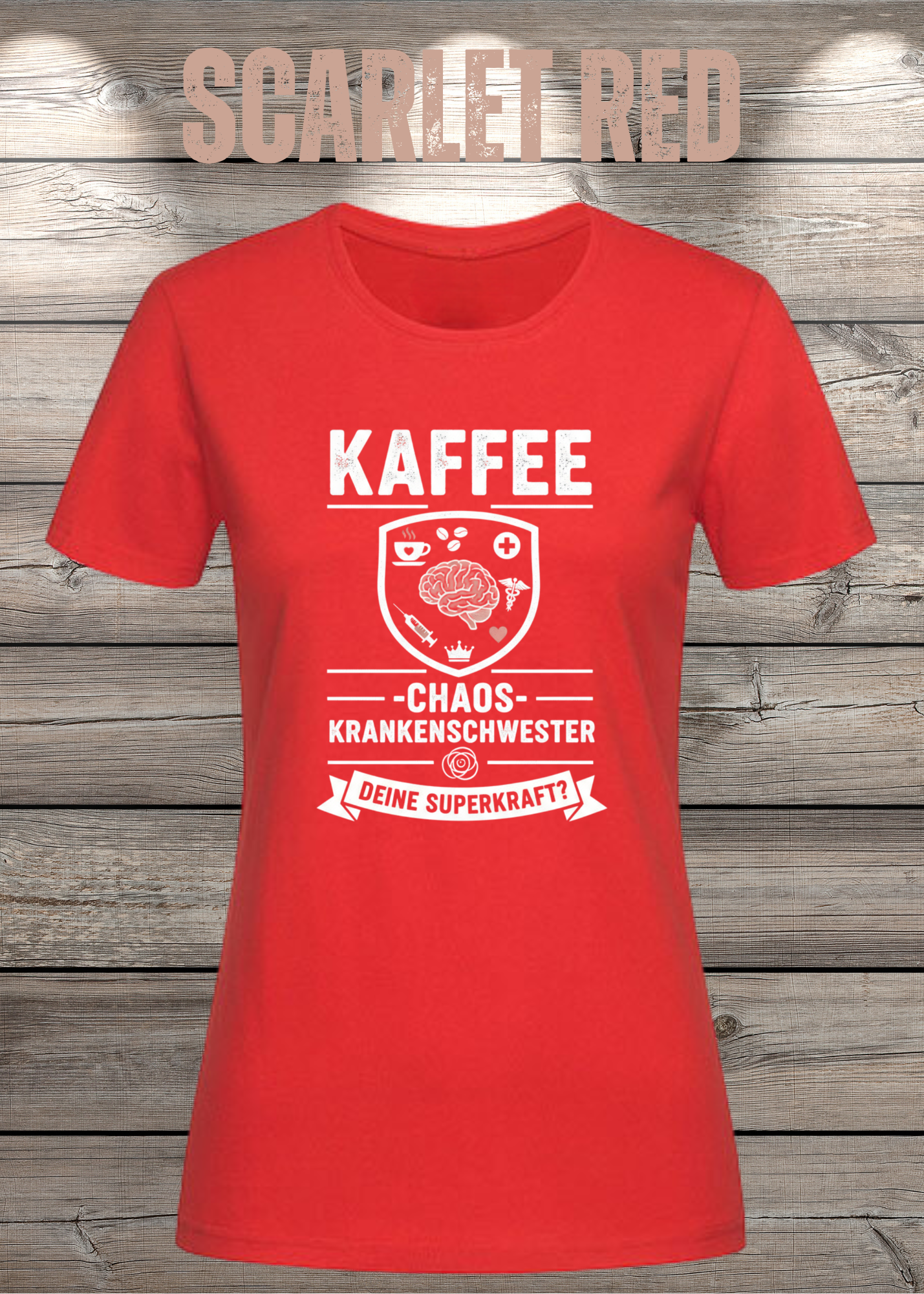 Krankenschwester T-Shirt - Kaffee Chaos Superkraft - Lustiges Geschenk